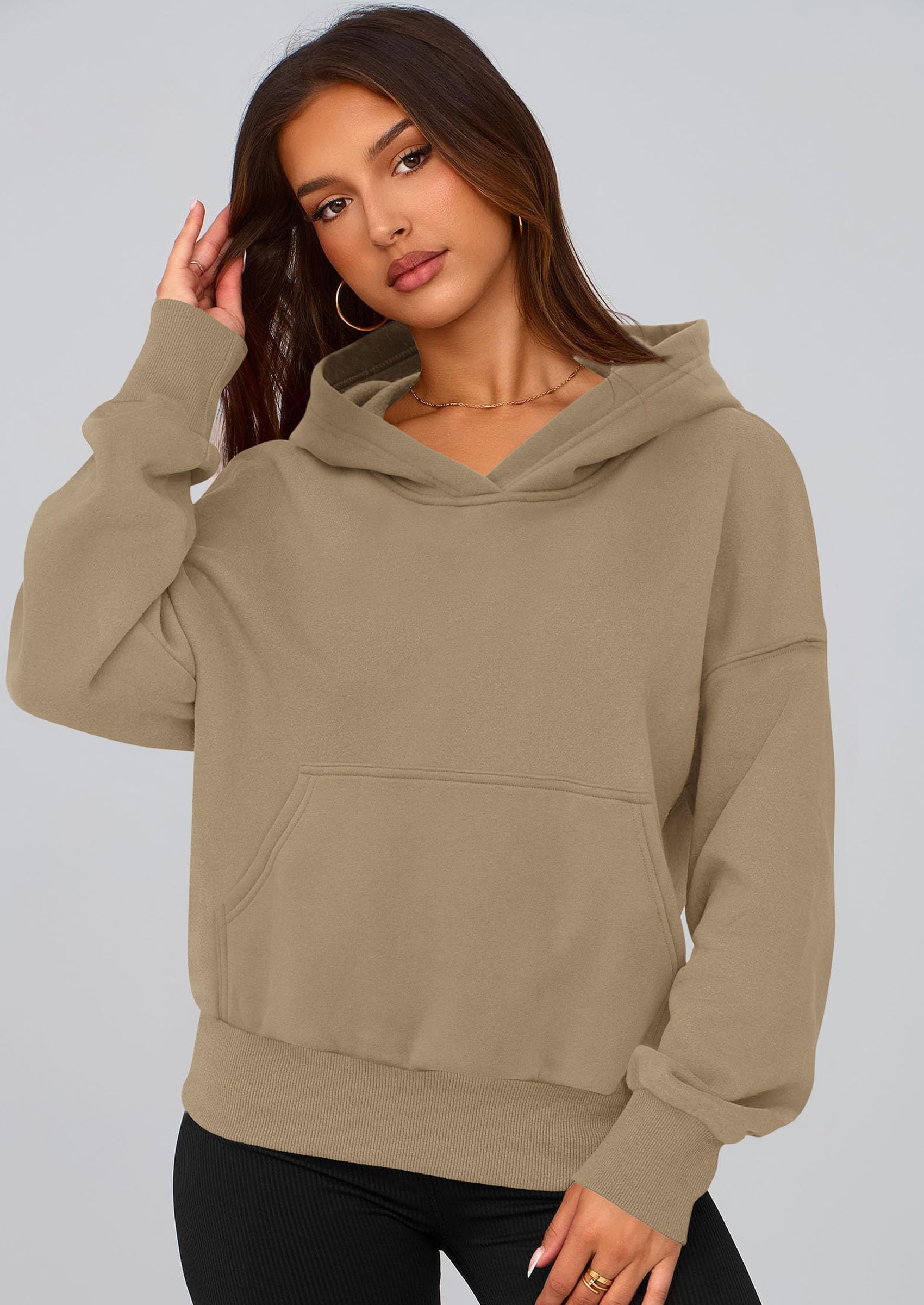 Women's Fall Half Zip Cropped Hoodie Sweatshirt