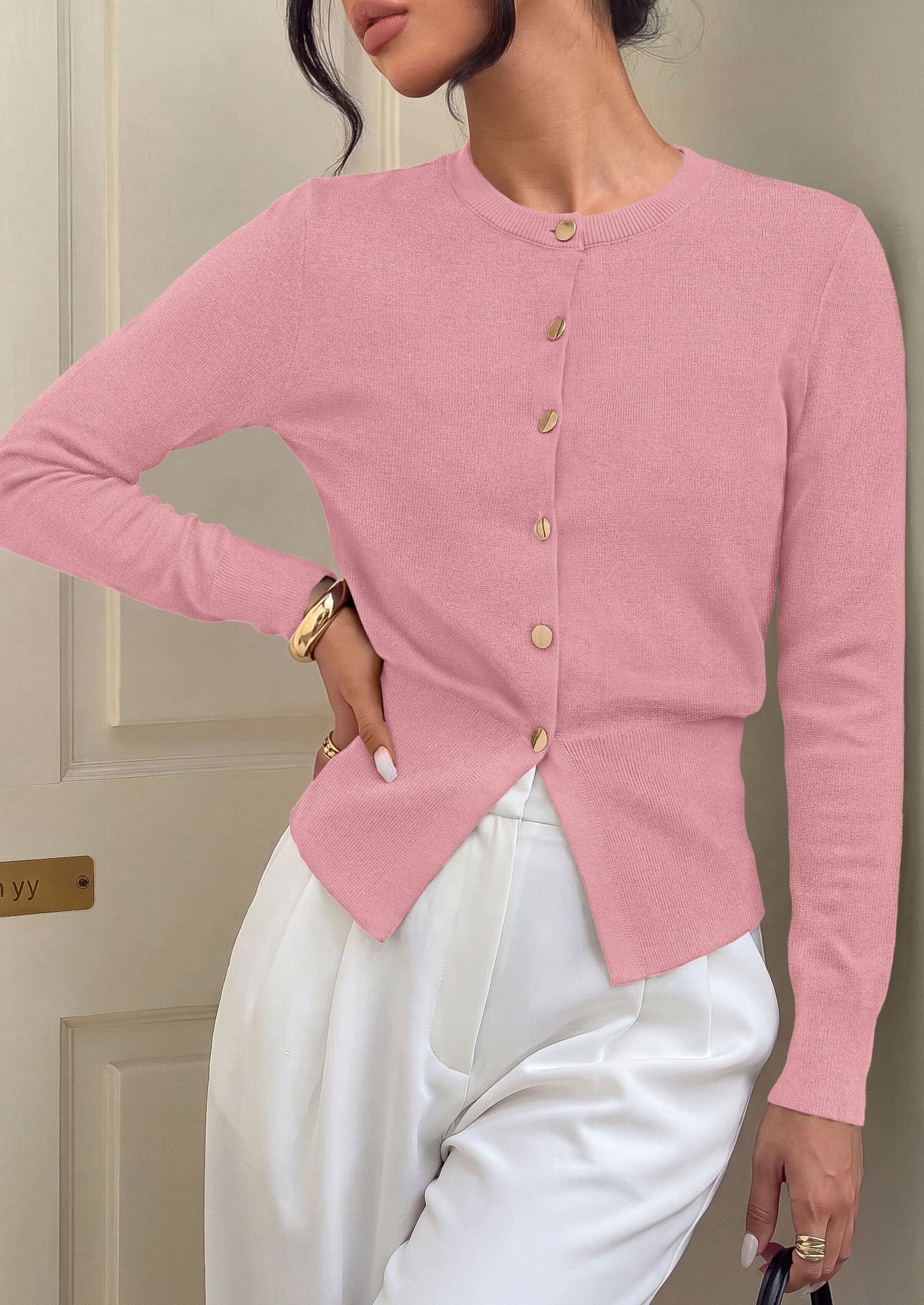 Womens Fall Fashion Knit Cardigan Sweaters Cinched Waist Tops