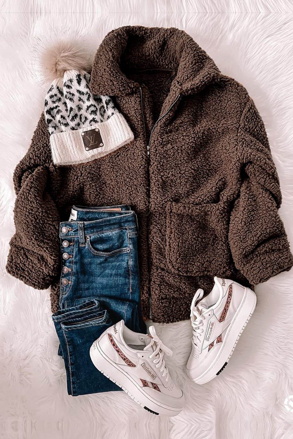 Oversized Sherpa Fleece Jacket Women's Winter Coats Outerwear