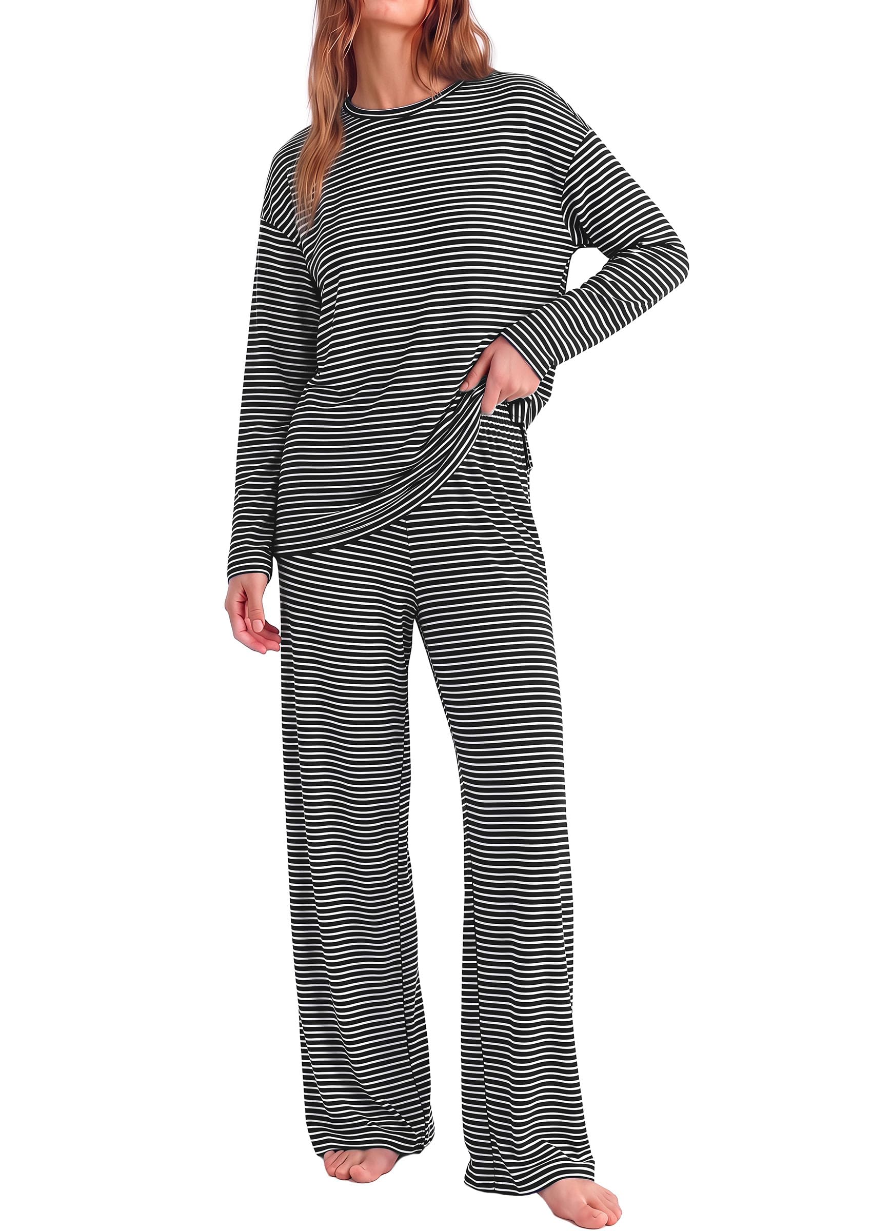 Lounge Sets for Women Fall Striped Matching Comfy Pajama Sets
