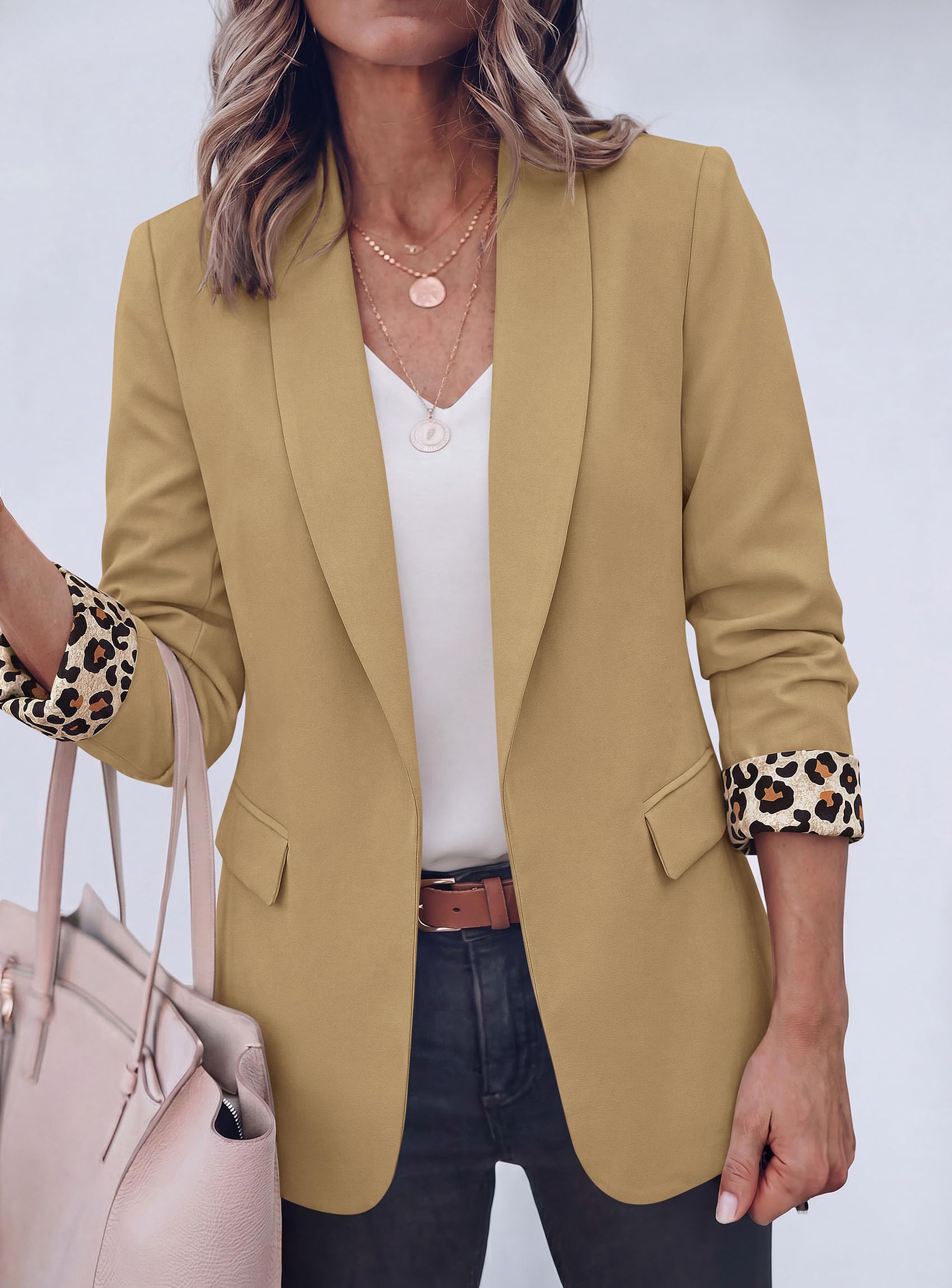 Blazers for Women Business Casual Open Front Lapel Suit Jacket