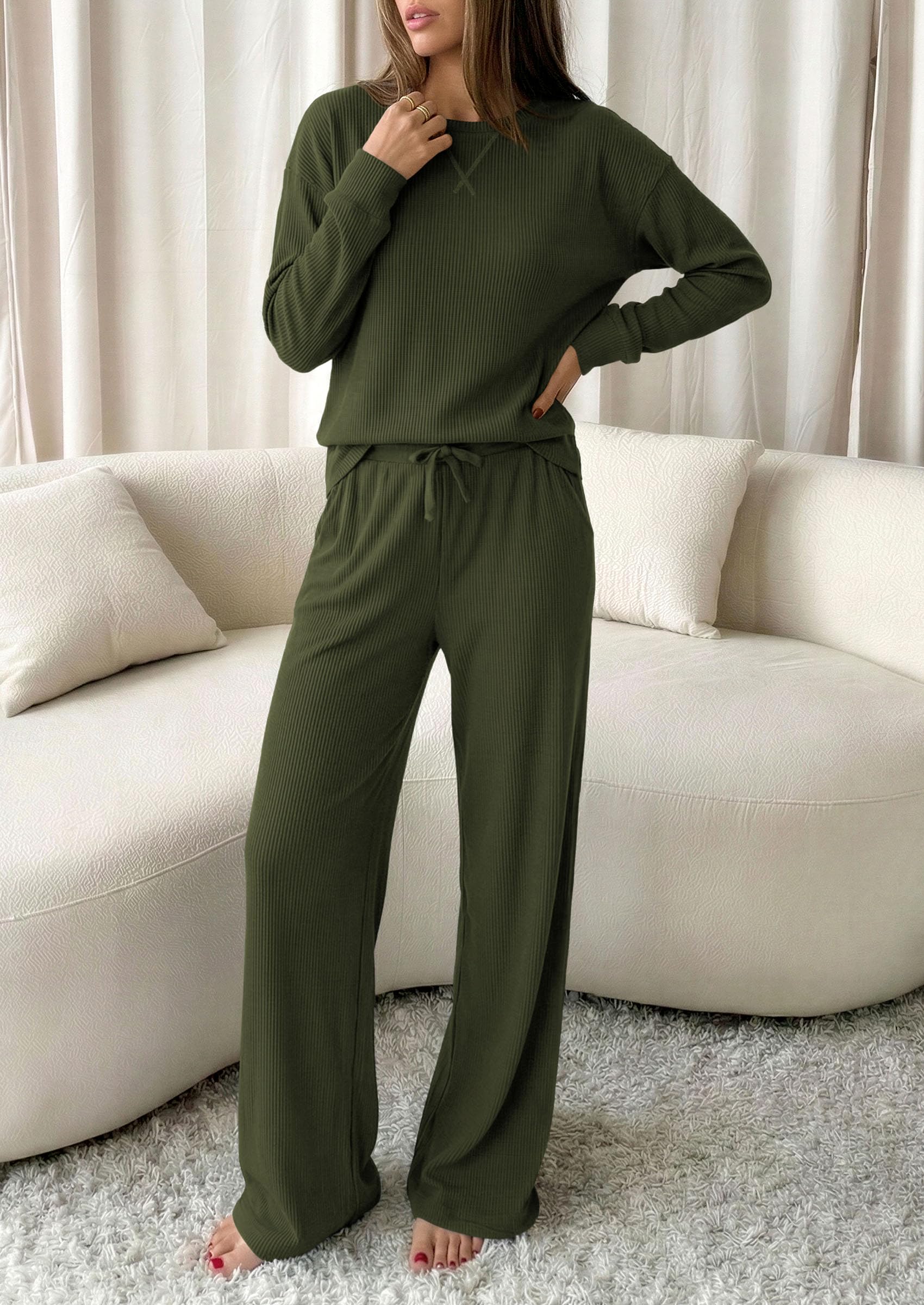 Women Matching Lounge Sets Fall 2 Piece Airport Travel Outfit