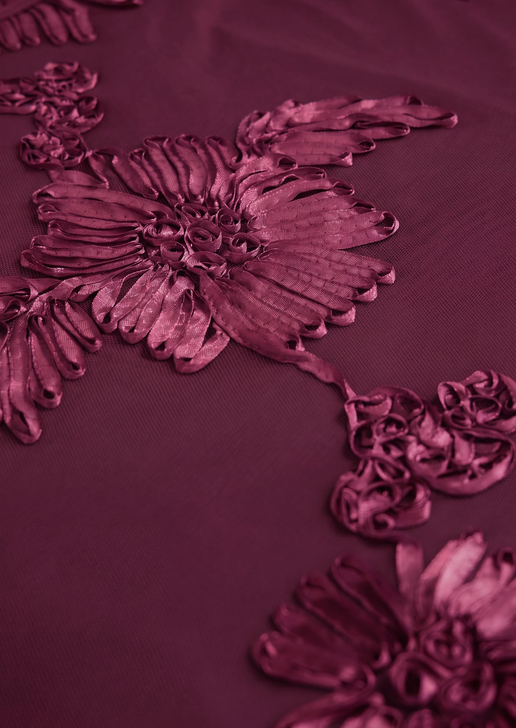 Women's Summer Wedding Guest Floral Midi Dress, Burgundy,XS
