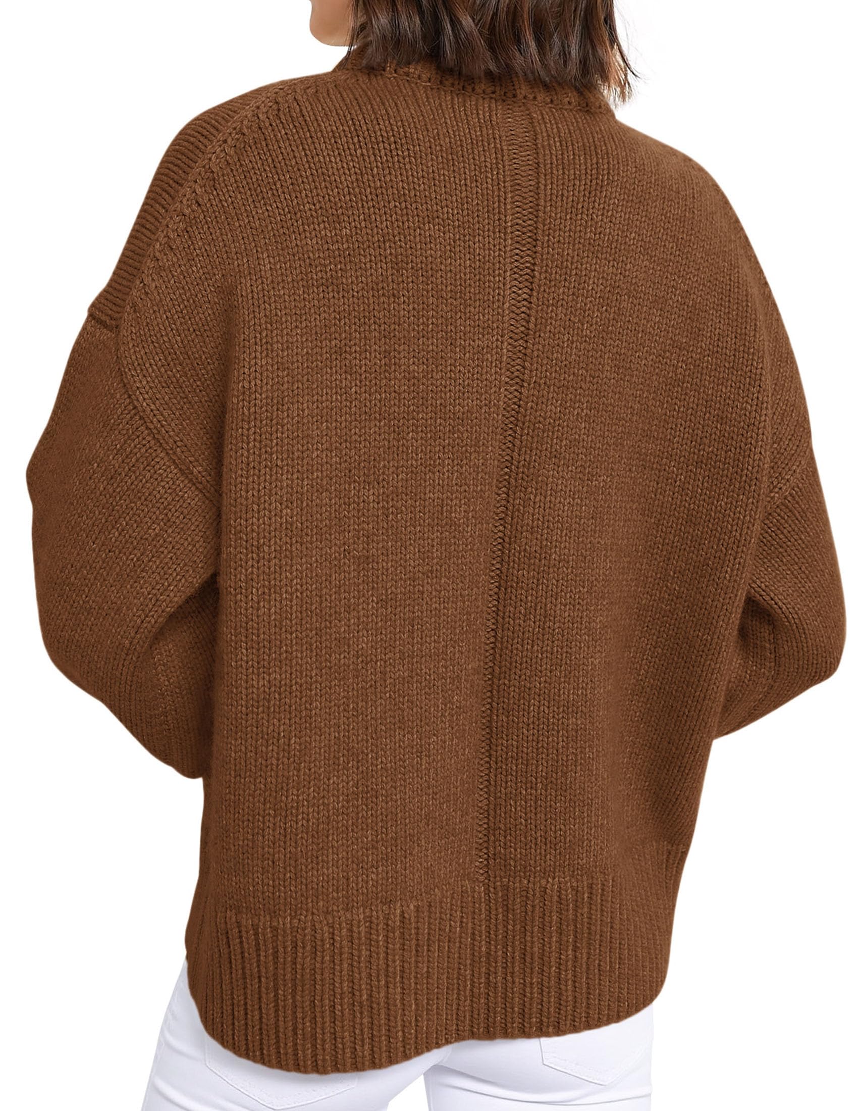 Casual Rollneck Sweater Womens Fall Fashion 2026 Caramel,S