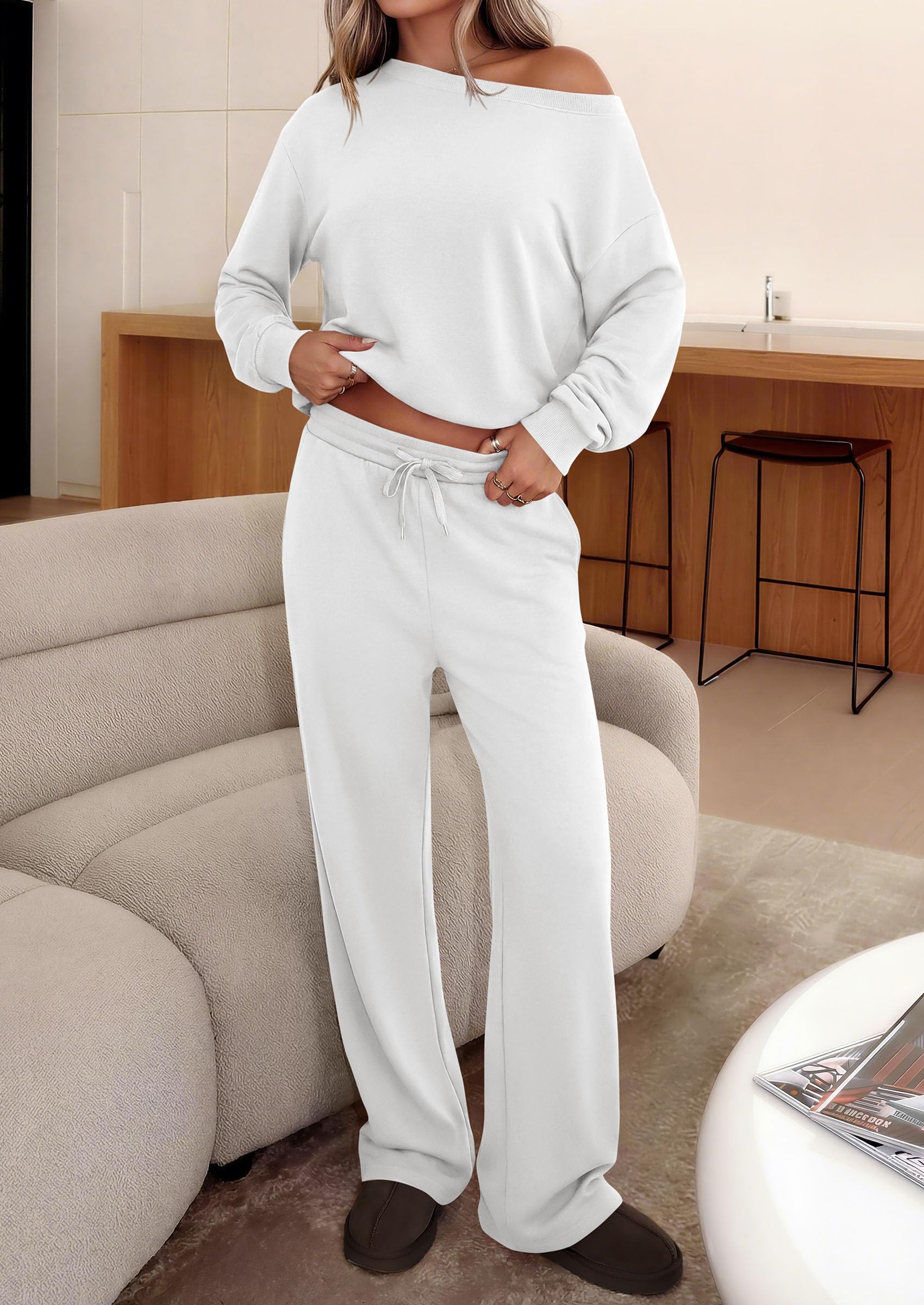 2 Piece Sets for Women Off the Shoulder Matching Lounge Set
