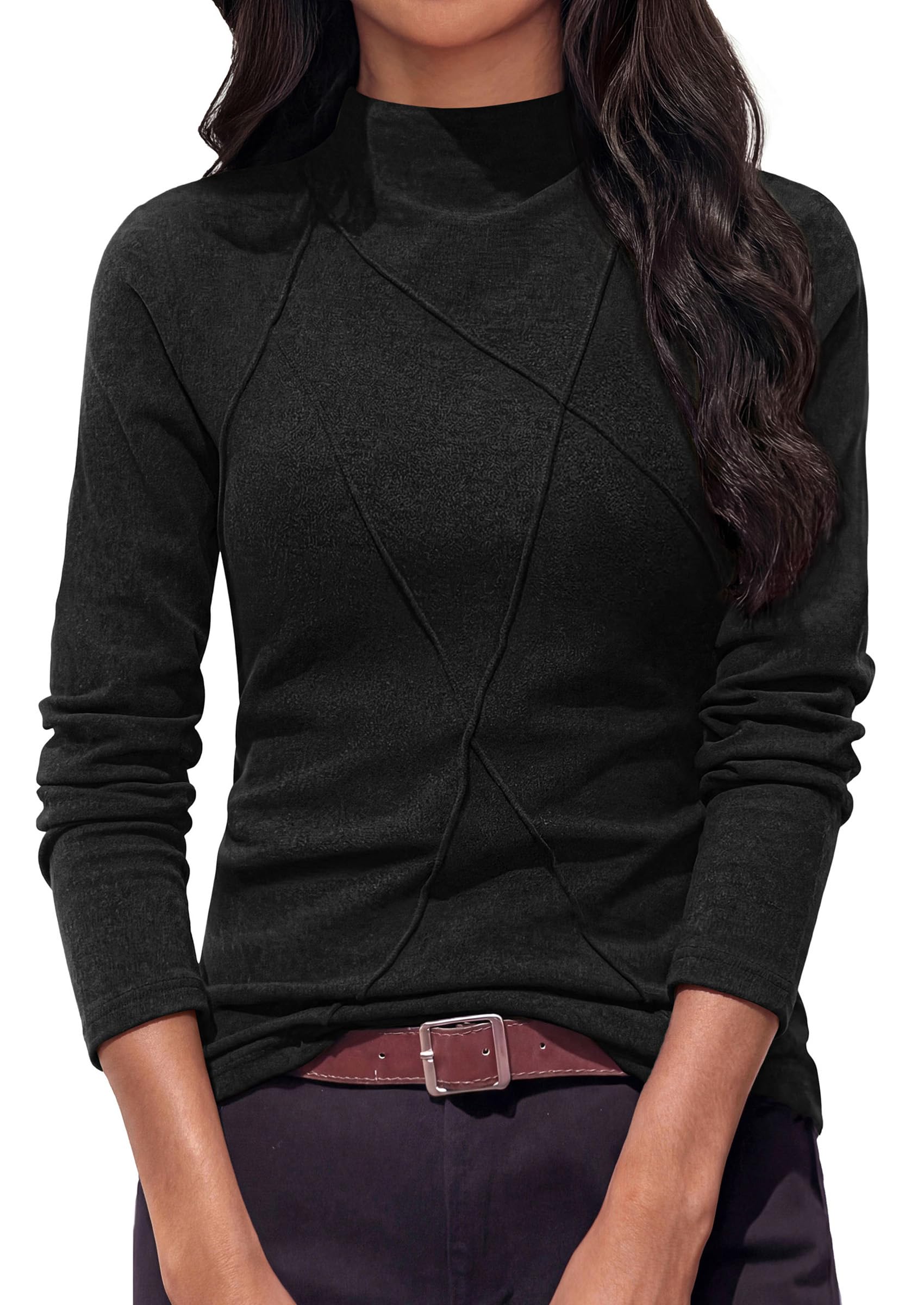 Women's Mock Neck Long Sleeve Shirts Underscrub Fall Tops
