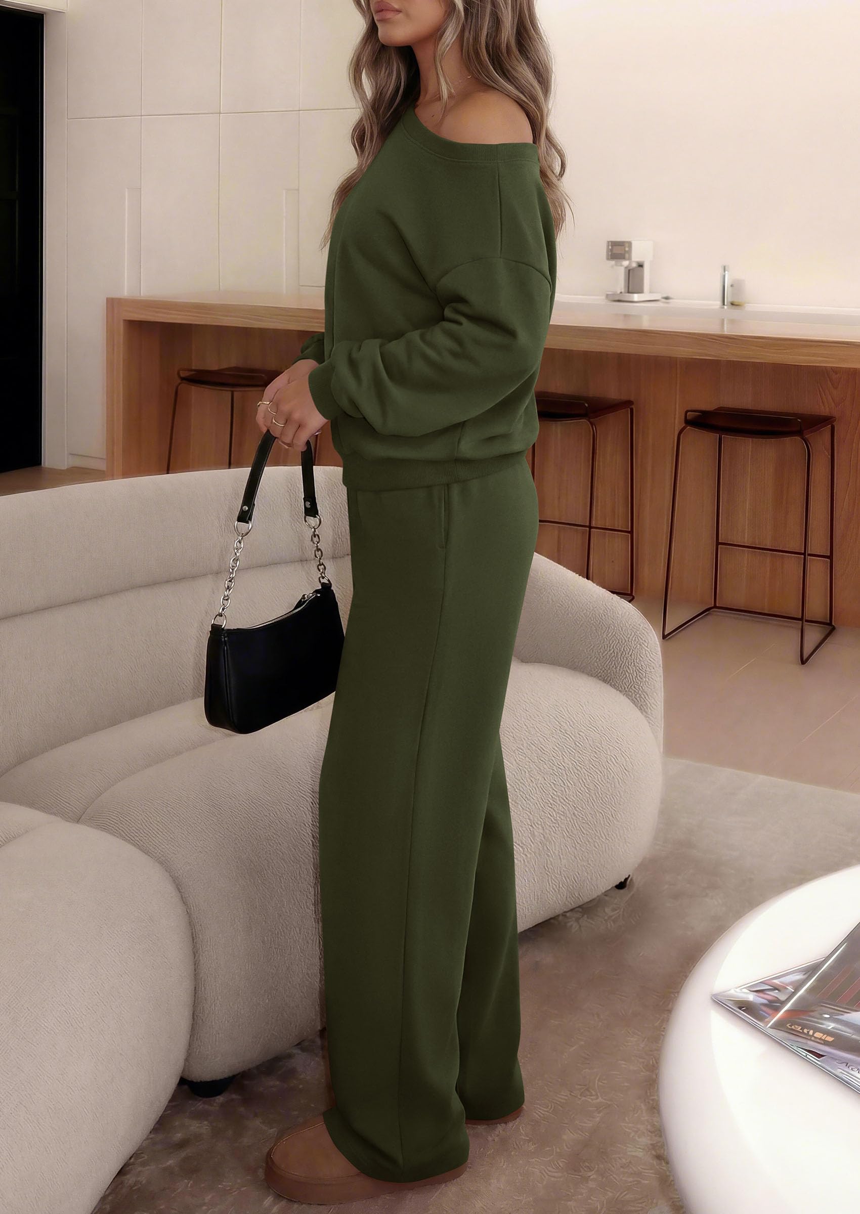 2 Piece Sets for Women Off the Shoulder Matching Lounge Set