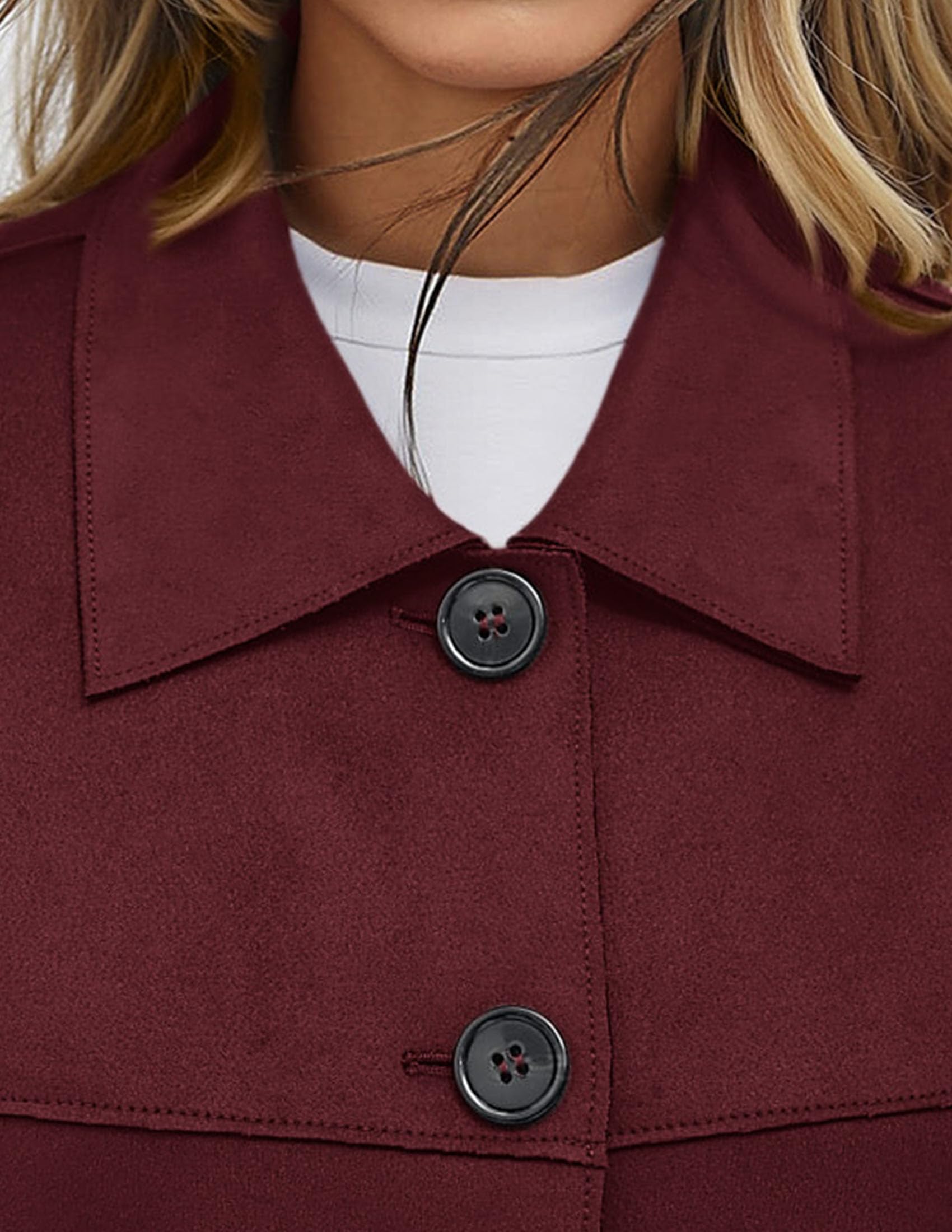 Women's Faux Suede Shacket Jackets Lightweight Cropped Coats