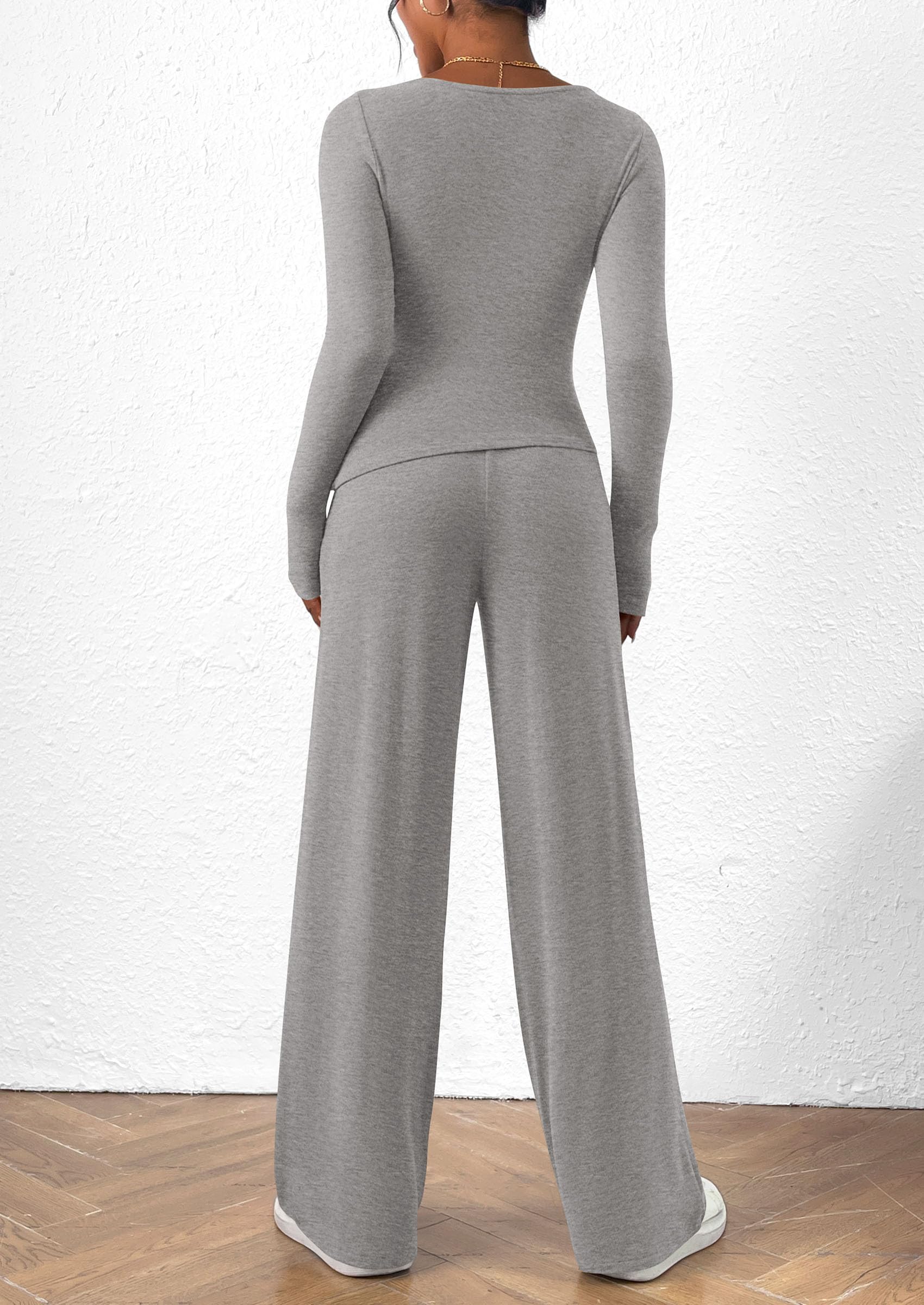 Women's 2 Piece Lounge Sets Airport Outfits(Grey,XS)