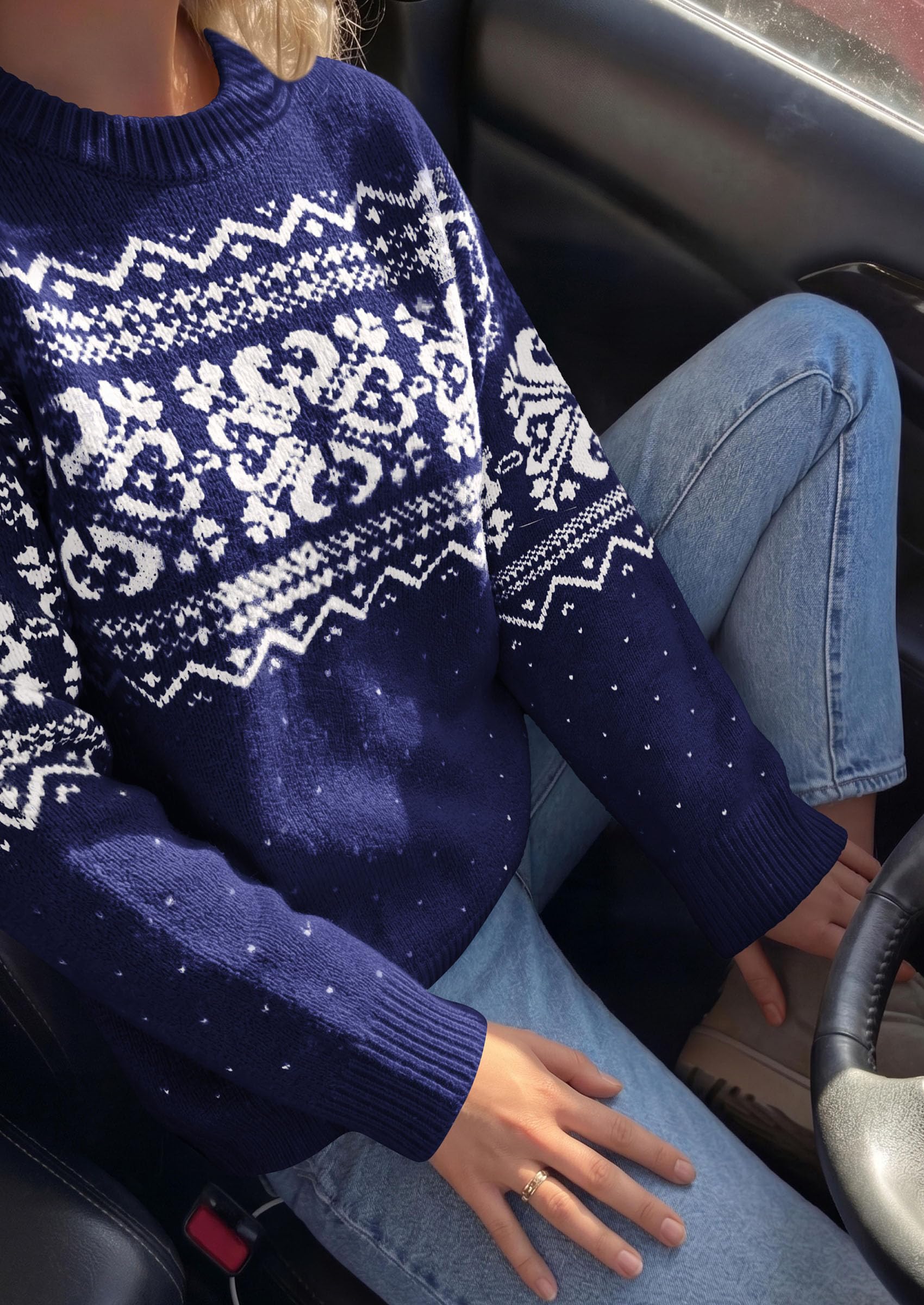 Sweaters for Women Fair Isle Oversized Pullover Fall Outfits