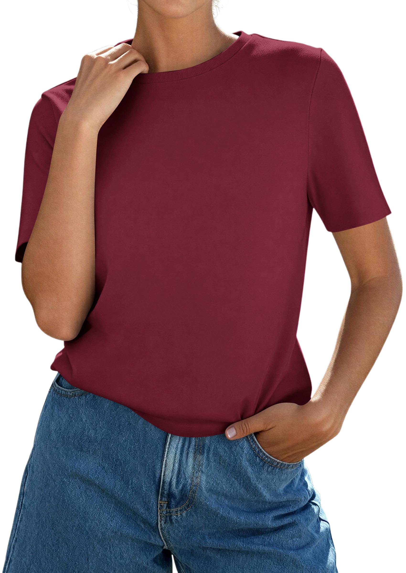 Women's Short Sleeve Cotton Tops Summer Casual T-Shirt 2026