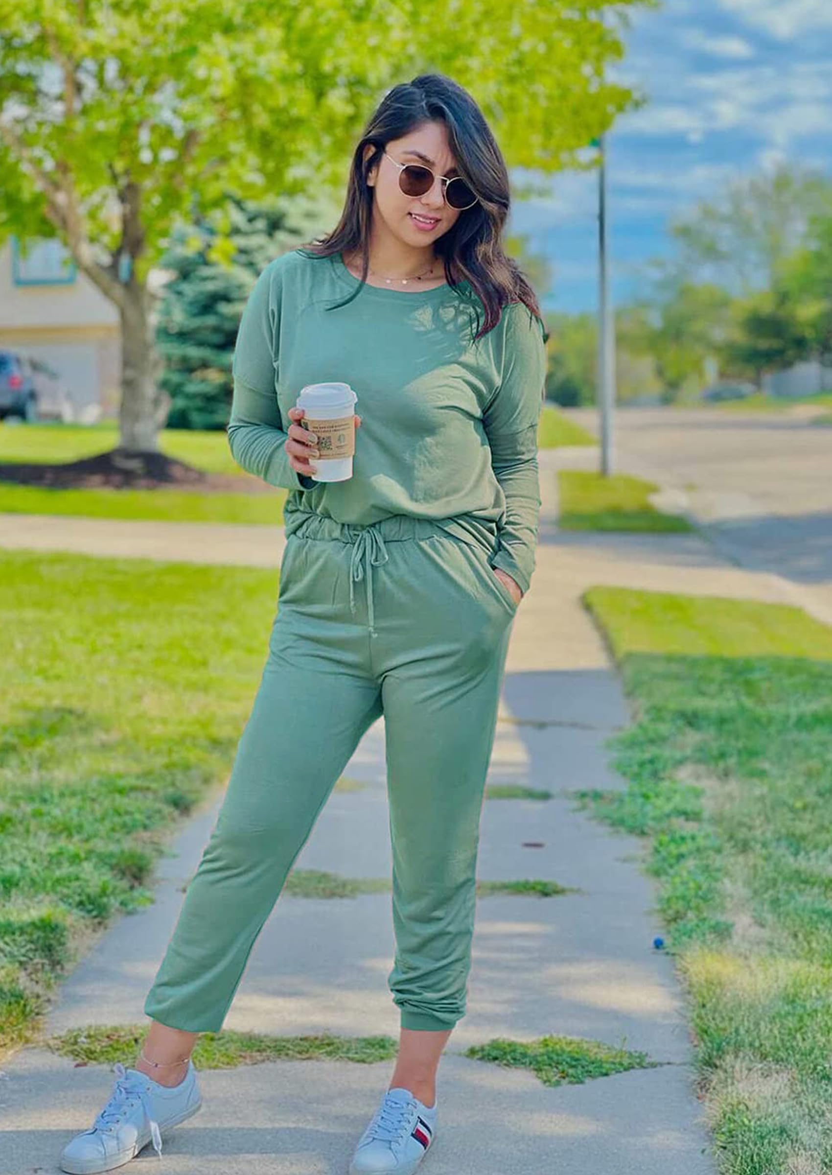 Airport Travel Outfit Women Fall 2 Piece Matching Lounge Sets