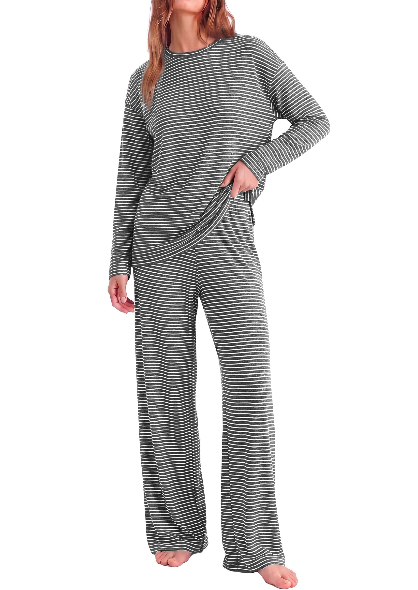 Lounge Sets for Women Fall Striped Matching Comfy Pajama Sets