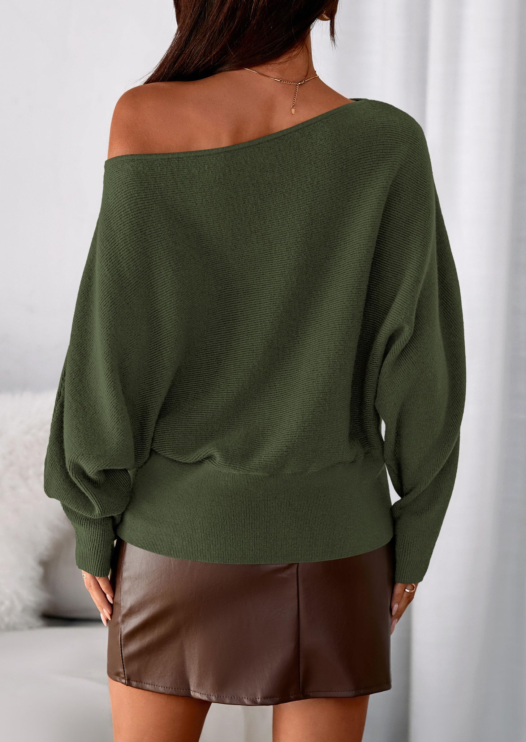Women's Off the Shoulder Sweater Trendy Fall Going Out Tops