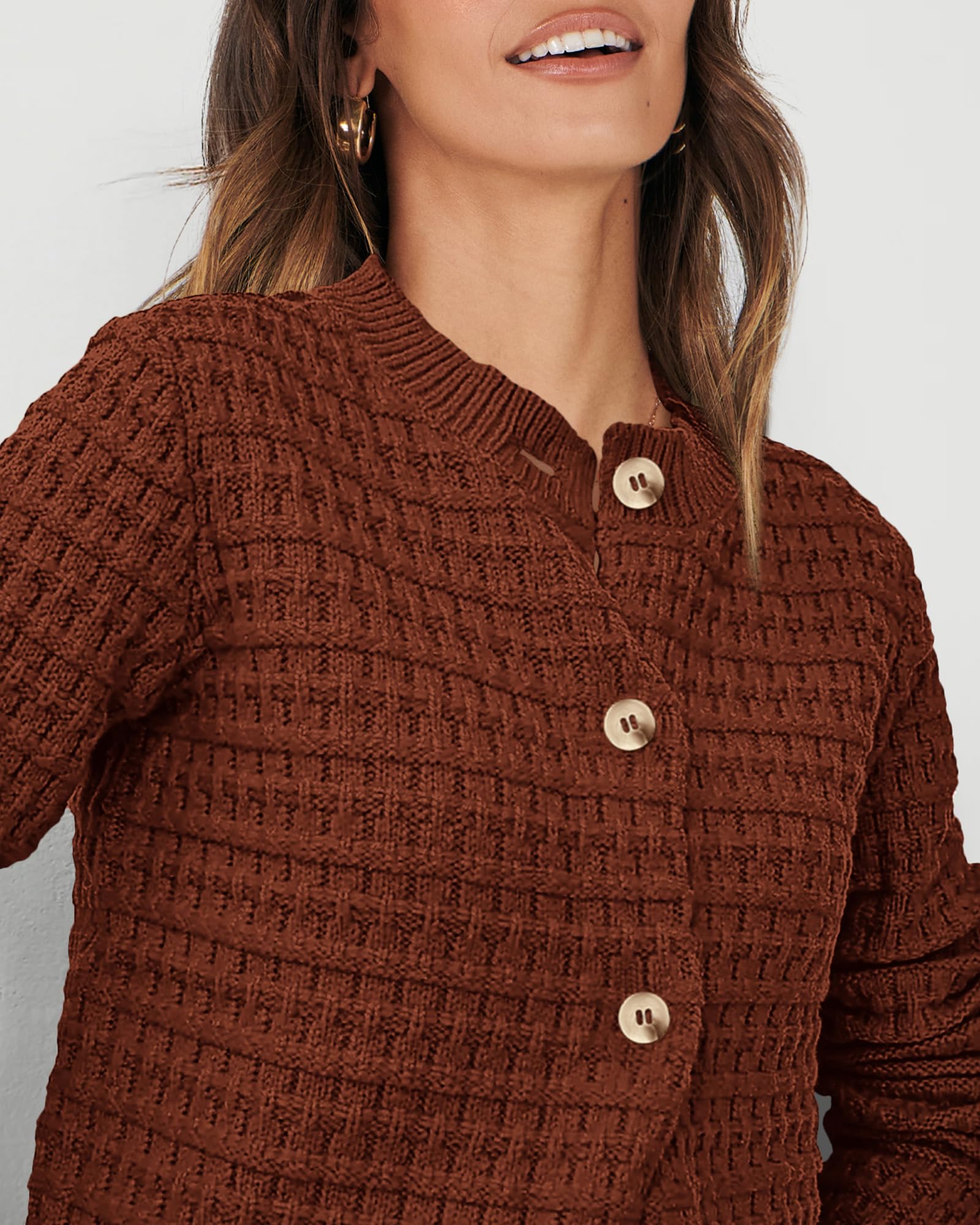 Women's Fall Lightweight Cardigan Sweaters Caramel