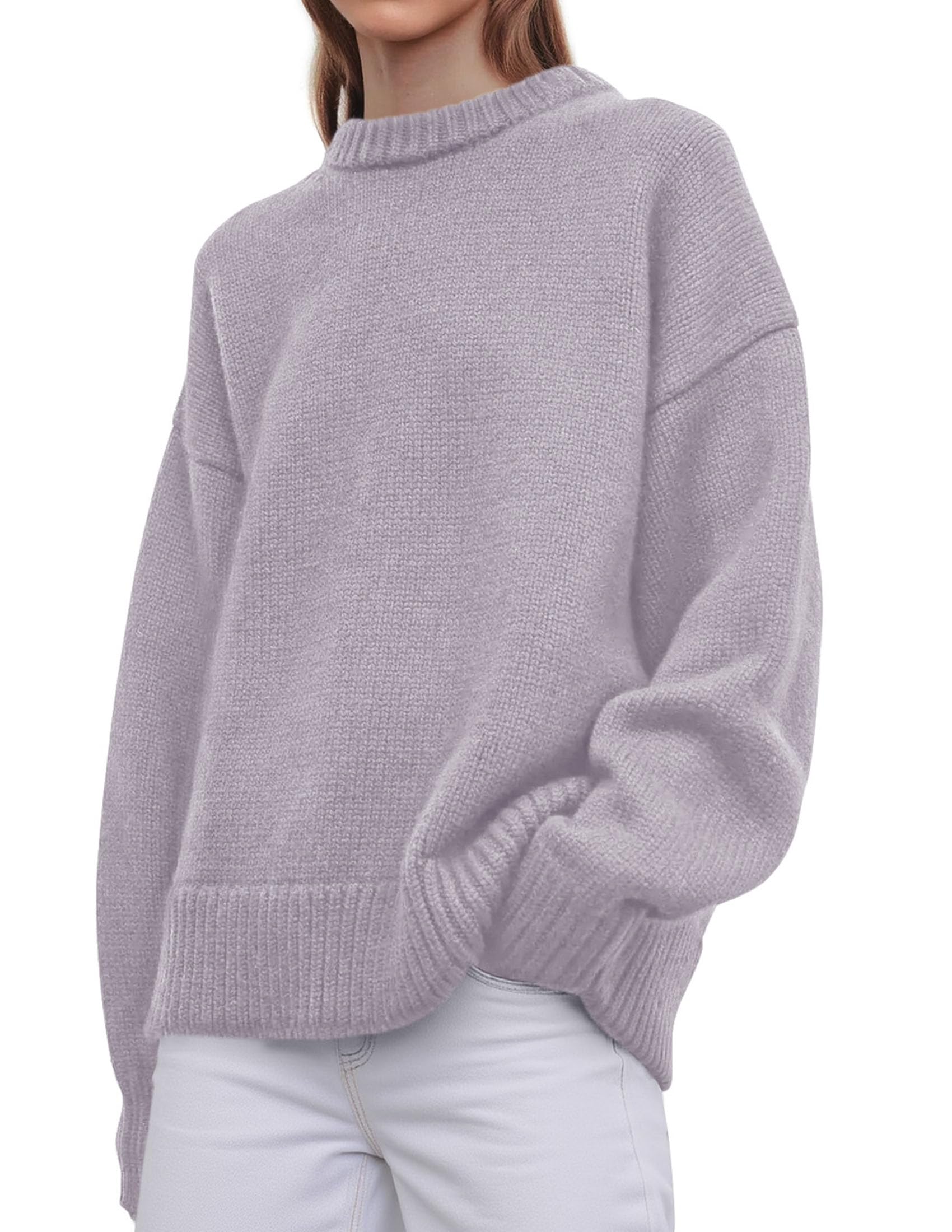 Casual Rollneck Sweater Womens Fall Fashion 2026 Grey Purple,S