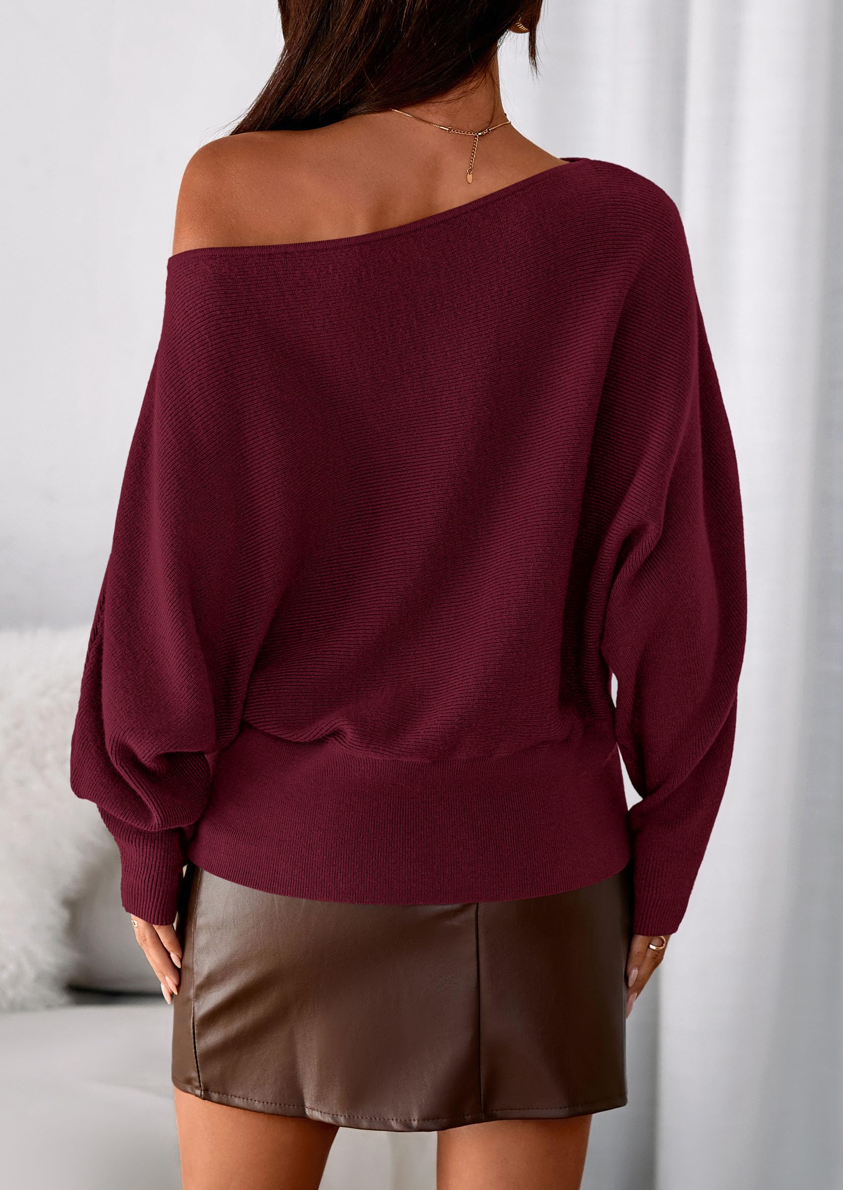 Women's Off the Shoulder Sweater Trendy Fall Going Out Tops