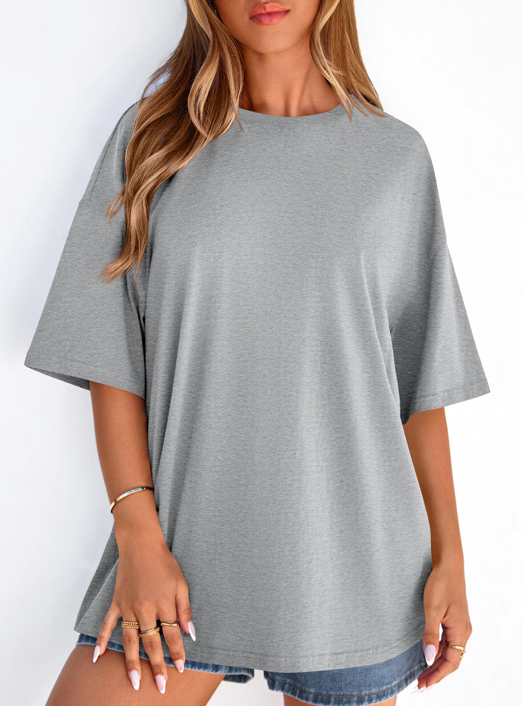 Women's Oversized Tshirts Going Out Tops (Grey,S)