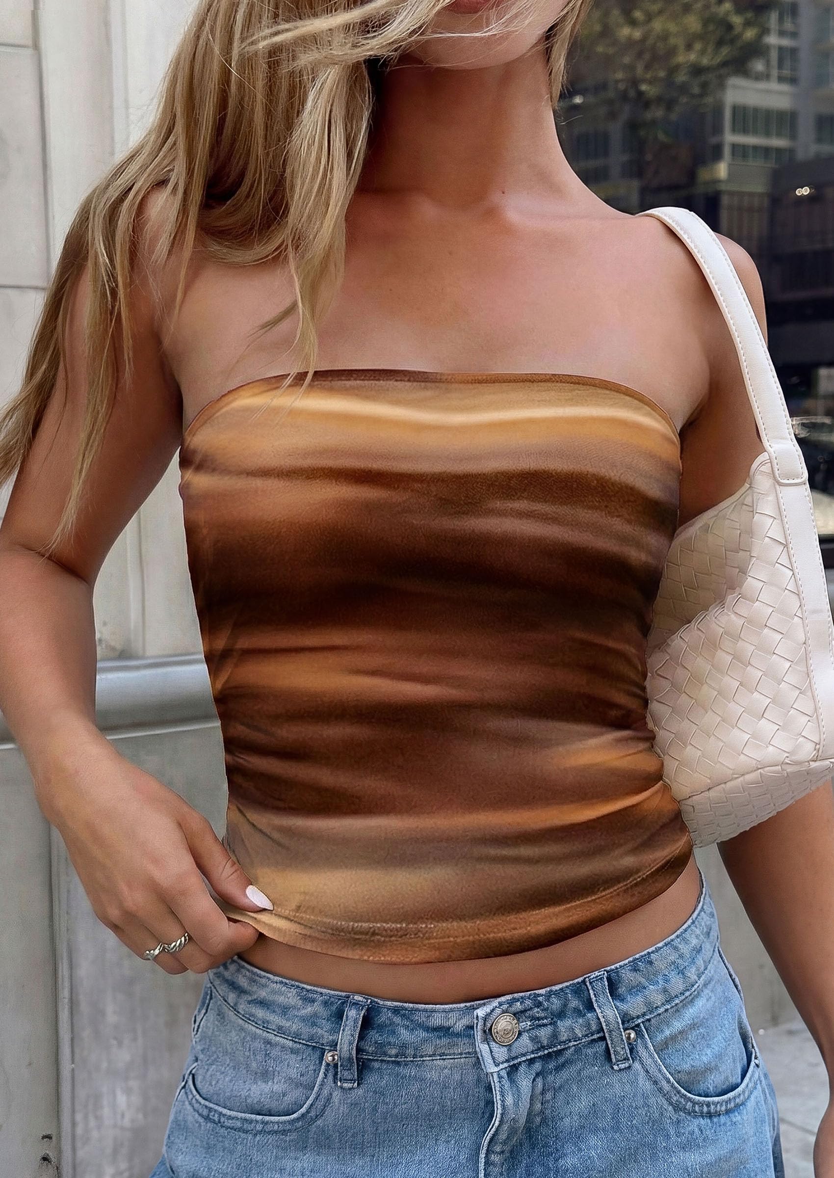 Tube Tops for Women Summer Floral Going Out Vacation Outfits