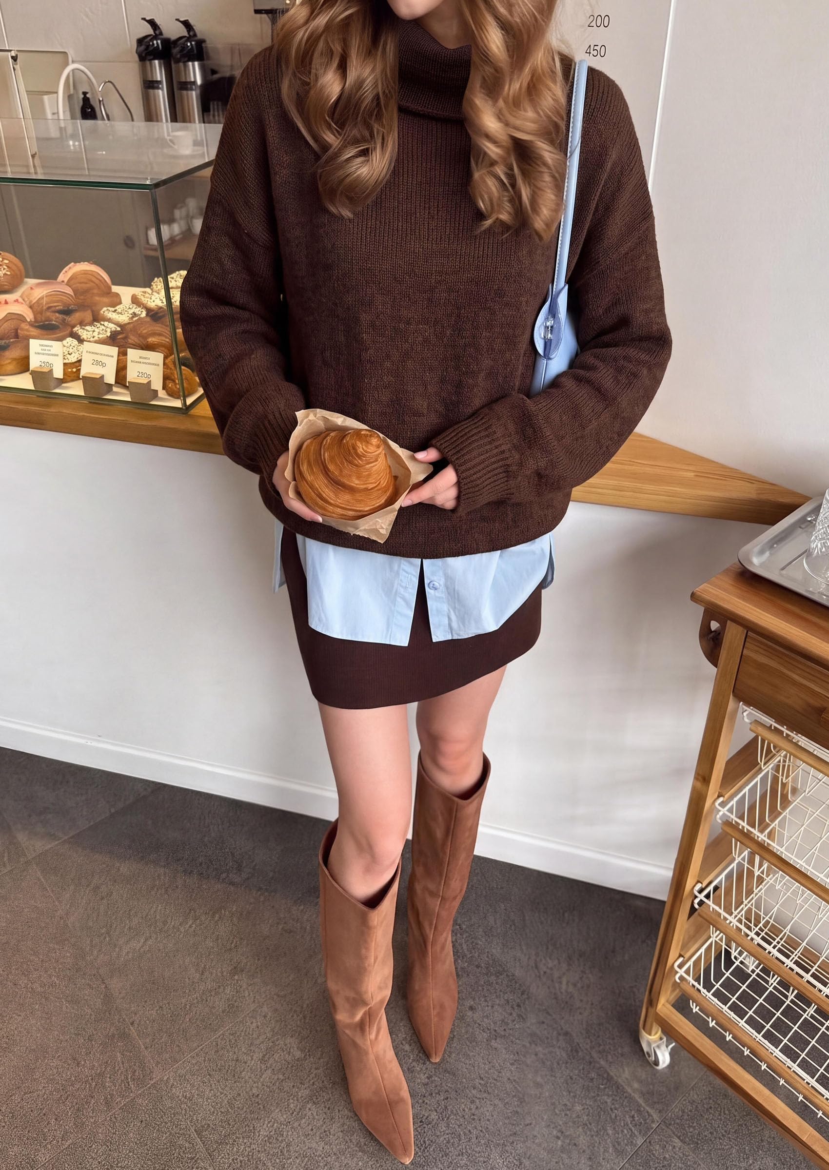 Women's Winter Turtleneck Sweaters Oversized Warm Pullover