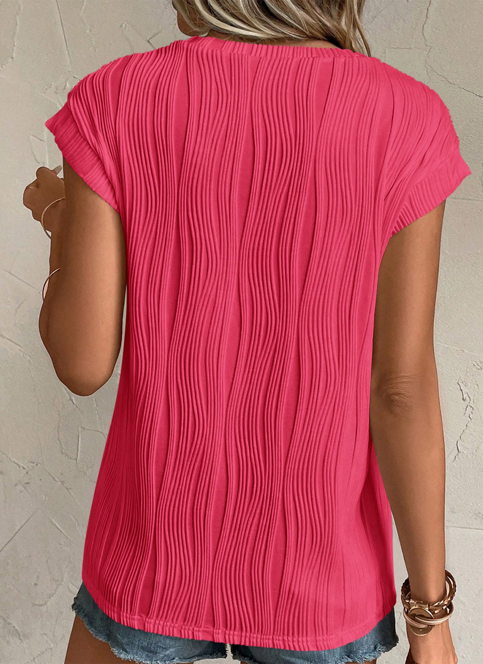 Blouses for Women Dressy Casual Summer Tops, Red,XL