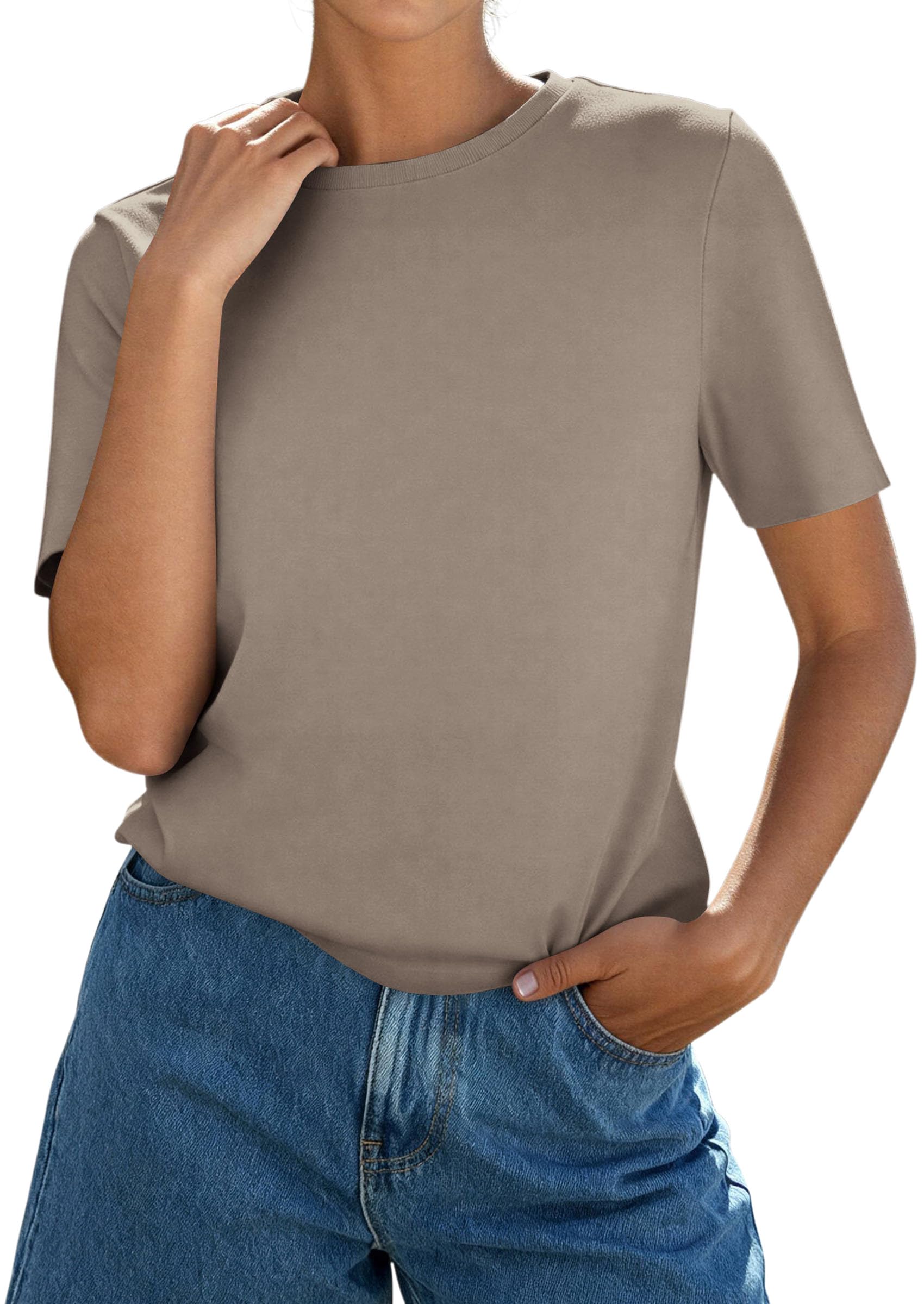 Women's Short Sleeve Cotton Tops Summer Casual T-Shirt 2026