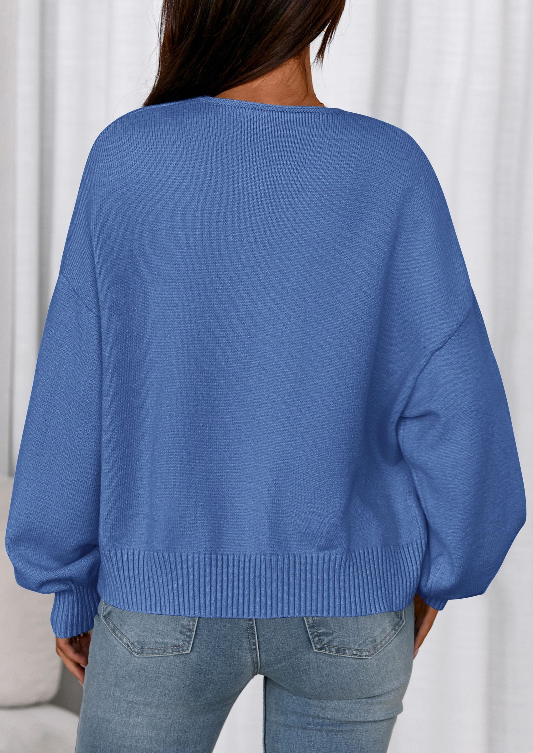 Women's Fall Bow Tie Front Cardigan Sweaters,Blue,S