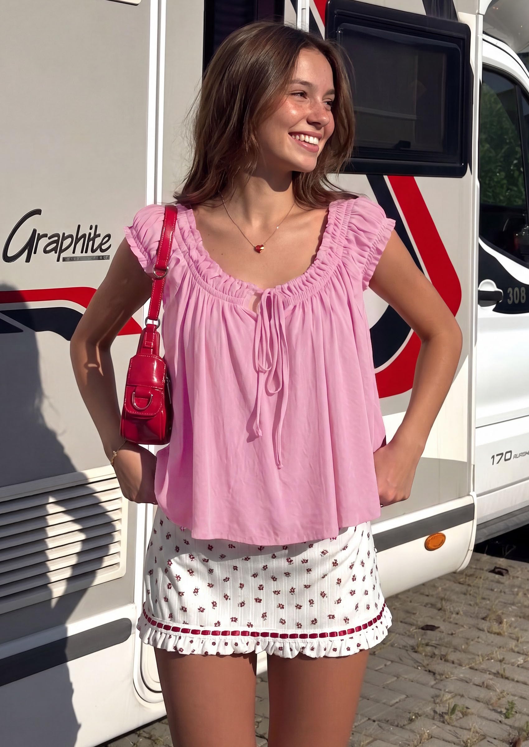 Womens Summer Tank Tops Babydoll Peplum Blouses,Pink,XS