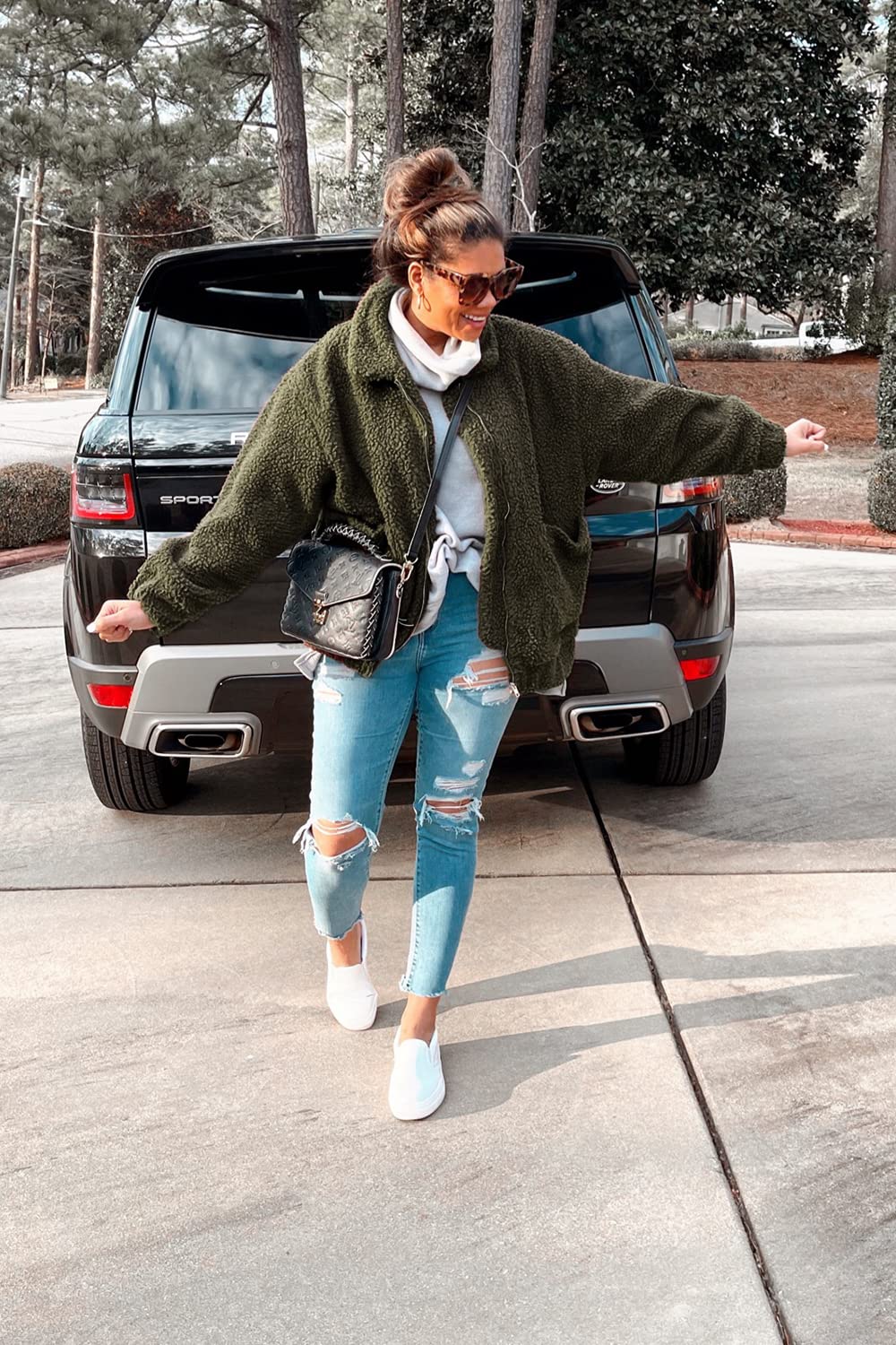 Oversized Sherpa Fleece Jacket Women's Winter Coats Outerwear