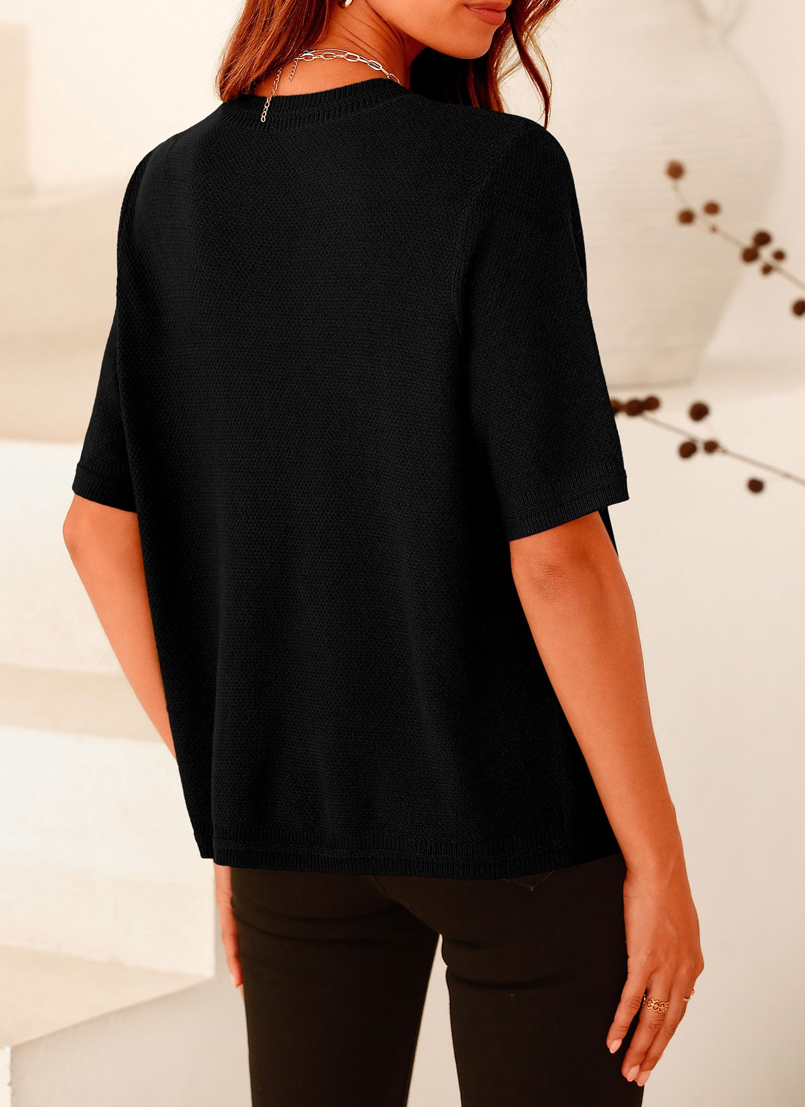 Women's Summer Casual Button Down Shirts Black,Small