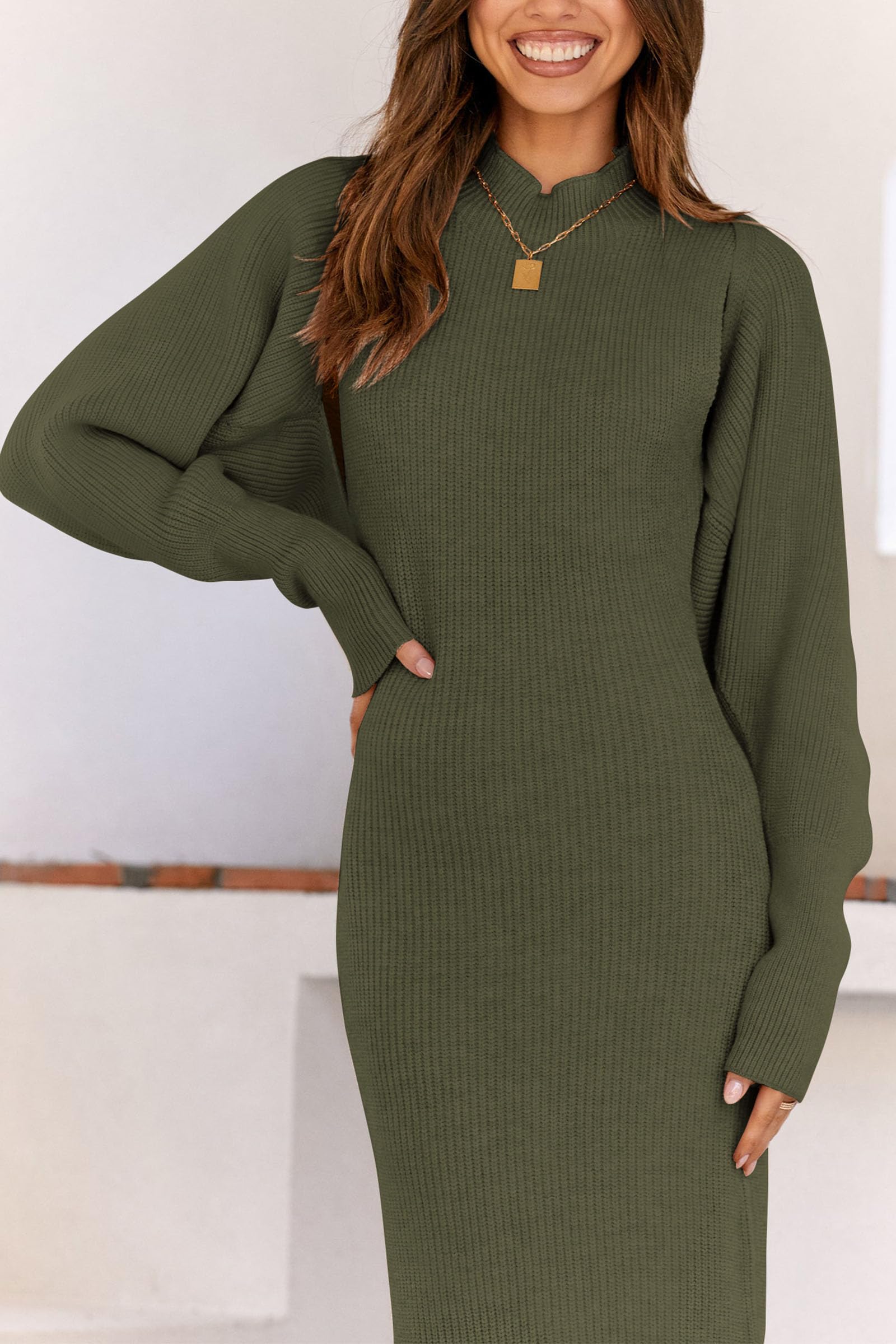 Womens 2 Piece Ribbed Knit Sweater Dress Set Date Night Outfit