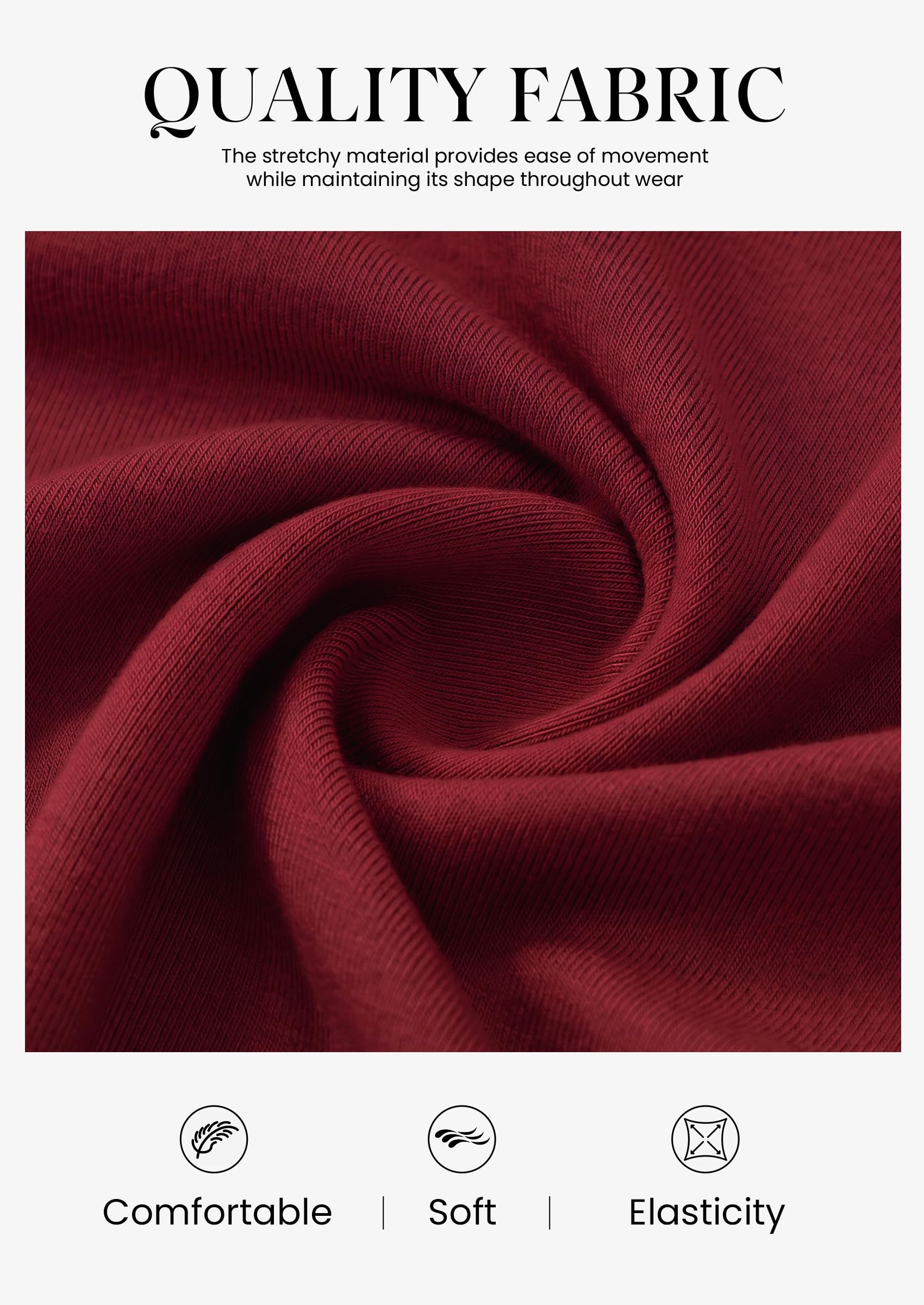 Women's Cowl Neck Long Sleeve Shirts (Burgundy,XXL)