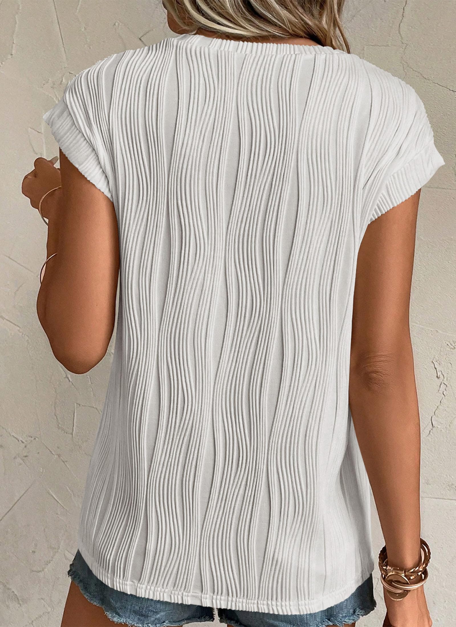 Blouses for Women Dressy Casual Summer Tops, Light Grey,S