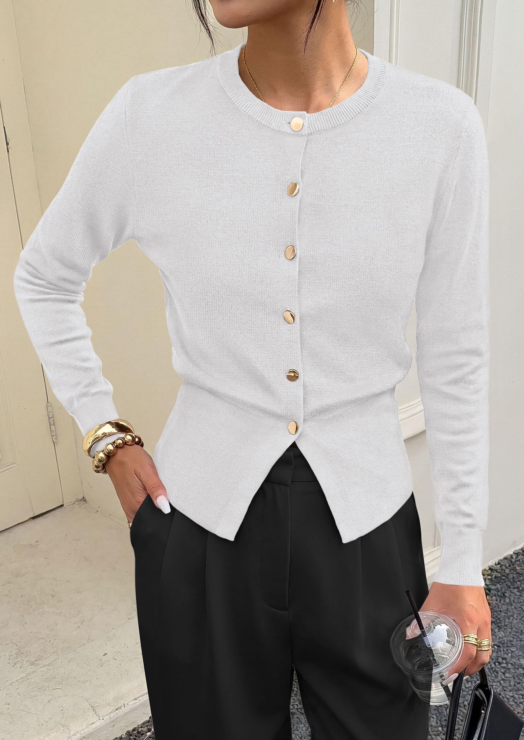 Womens Fall Fashion Knit Cardigan Sweaters Cinched Waist Tops