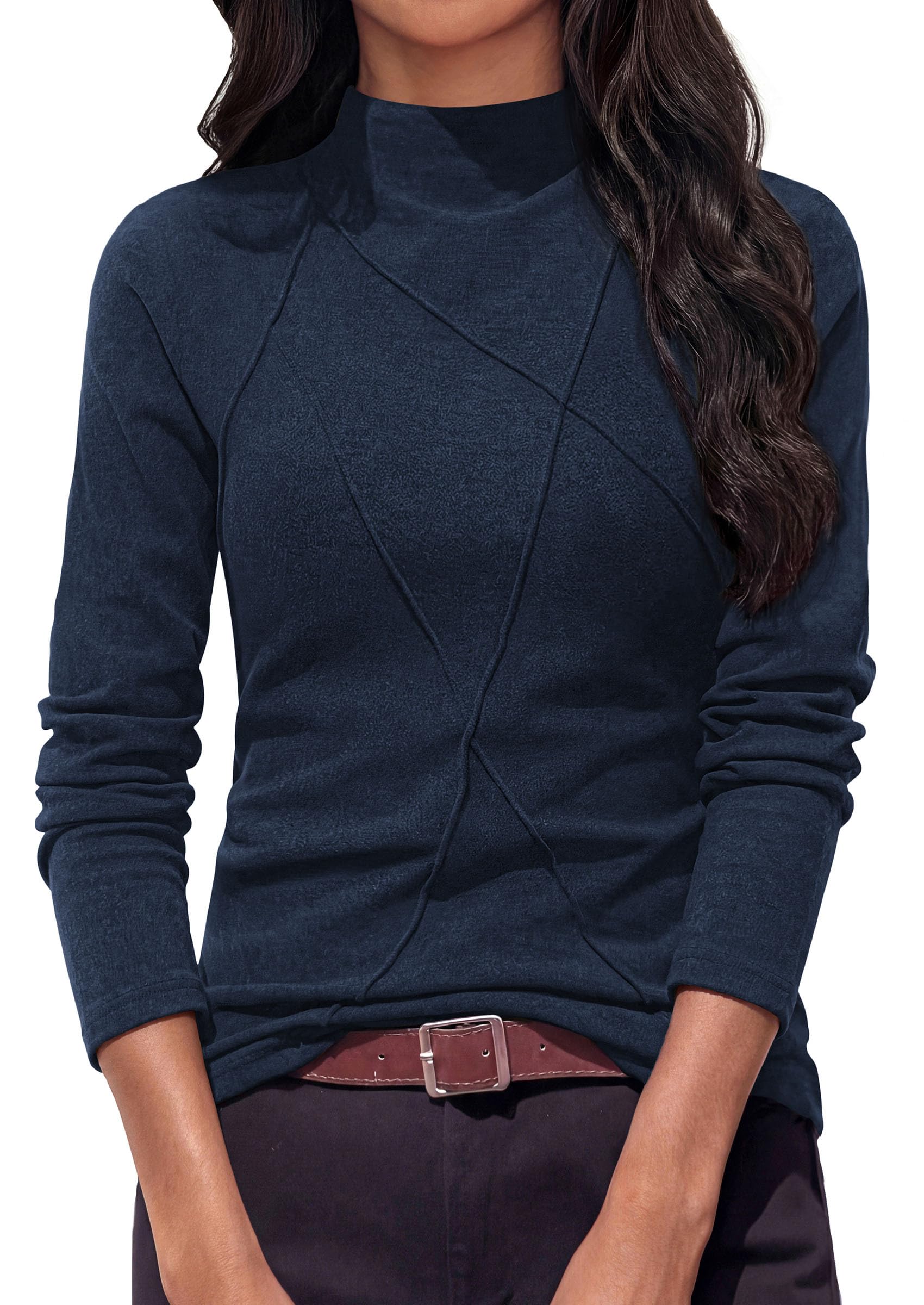 Women's Mock Neck Long Sleeve Shirts Underscrub Fall Tops