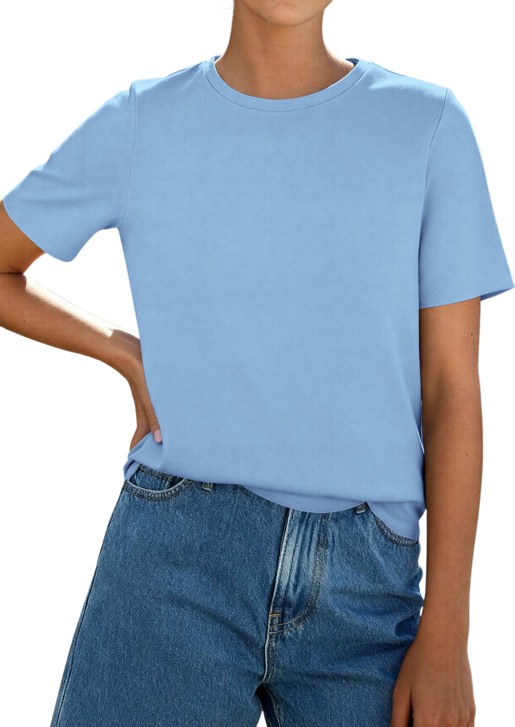 Women's Short Sleeve Cotton Tops Summer Casual T-Shirt 2026