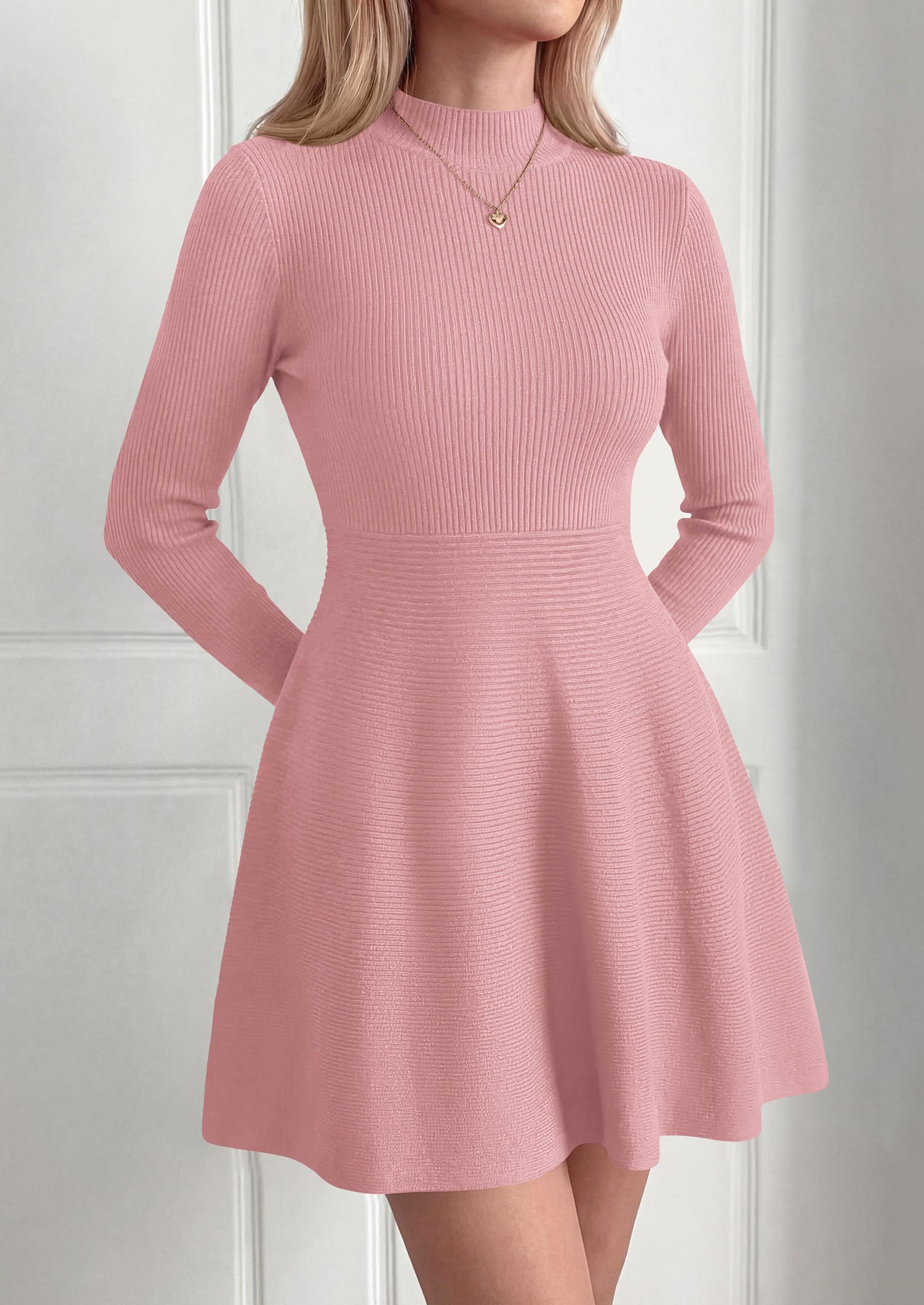 Women's Knit A Line Short Sweater Dress for Fall Wedding Guest