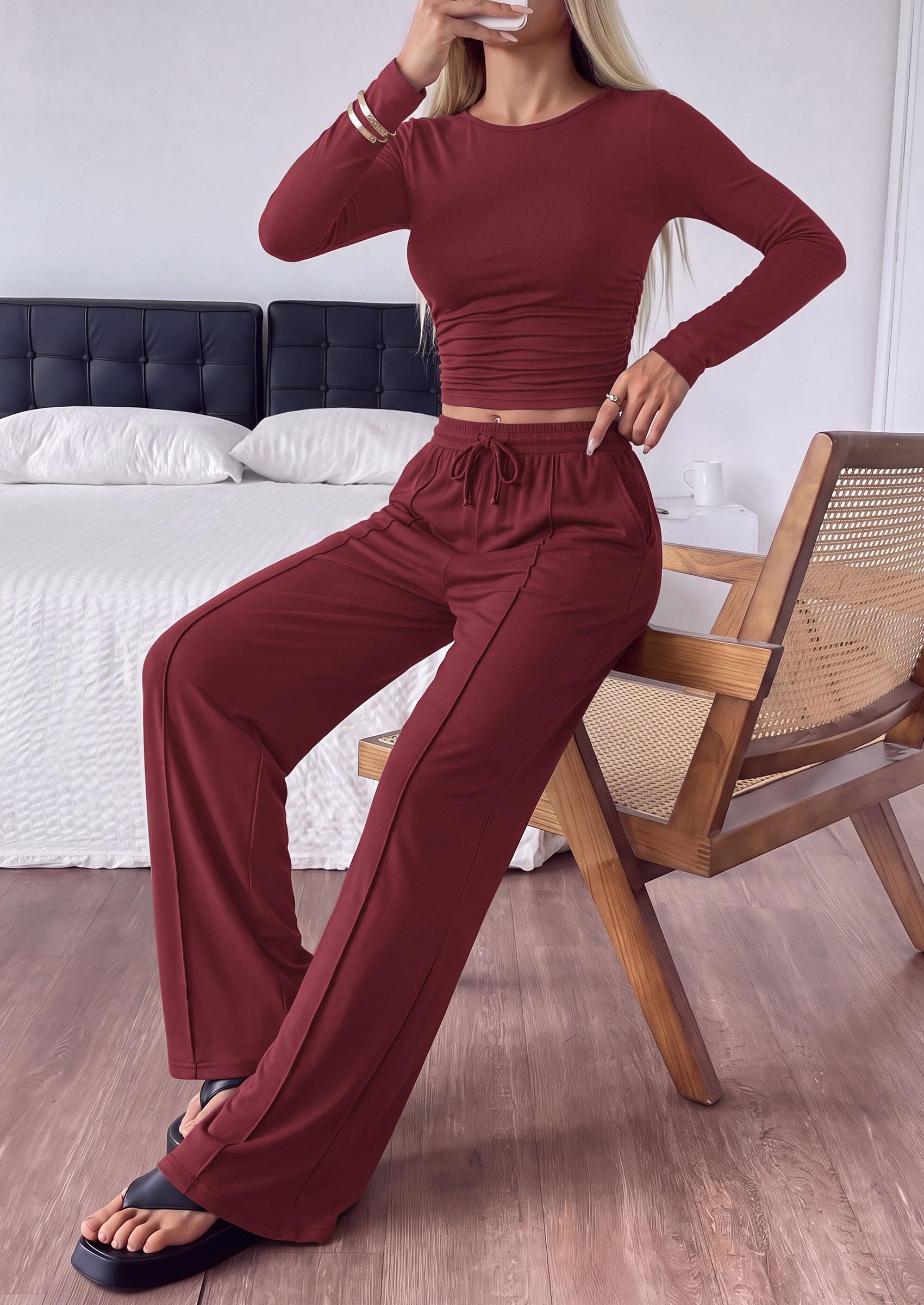 Womens 2 Piece Lounge Sets Fall Fashion Airport Travel Outfits