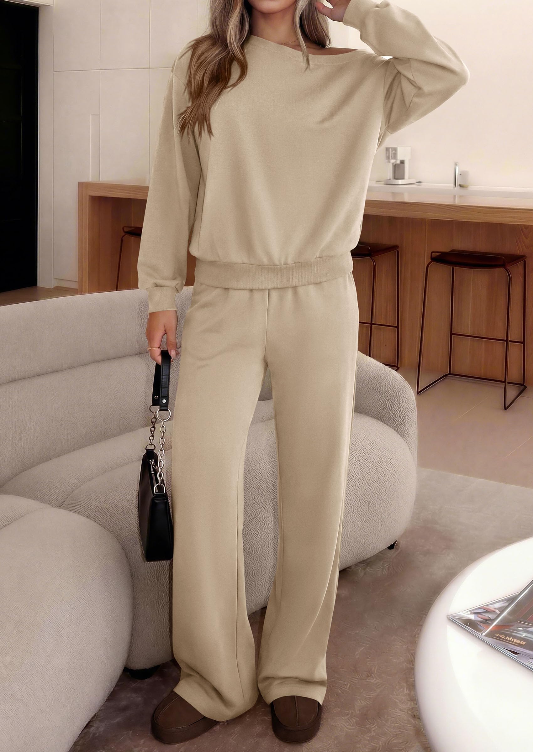 2 Piece Sets for Women Off the Shoulder Matching Lounge Set