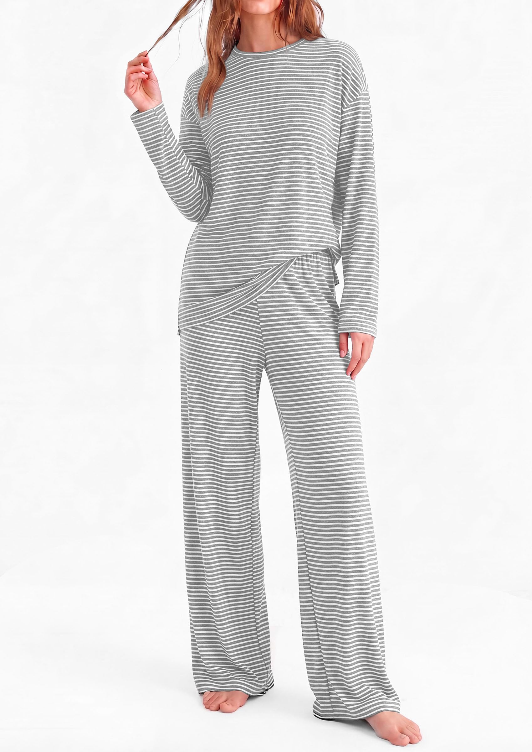 Lounge Sets for Women Fall Striped Matching Comfy Pajama Sets