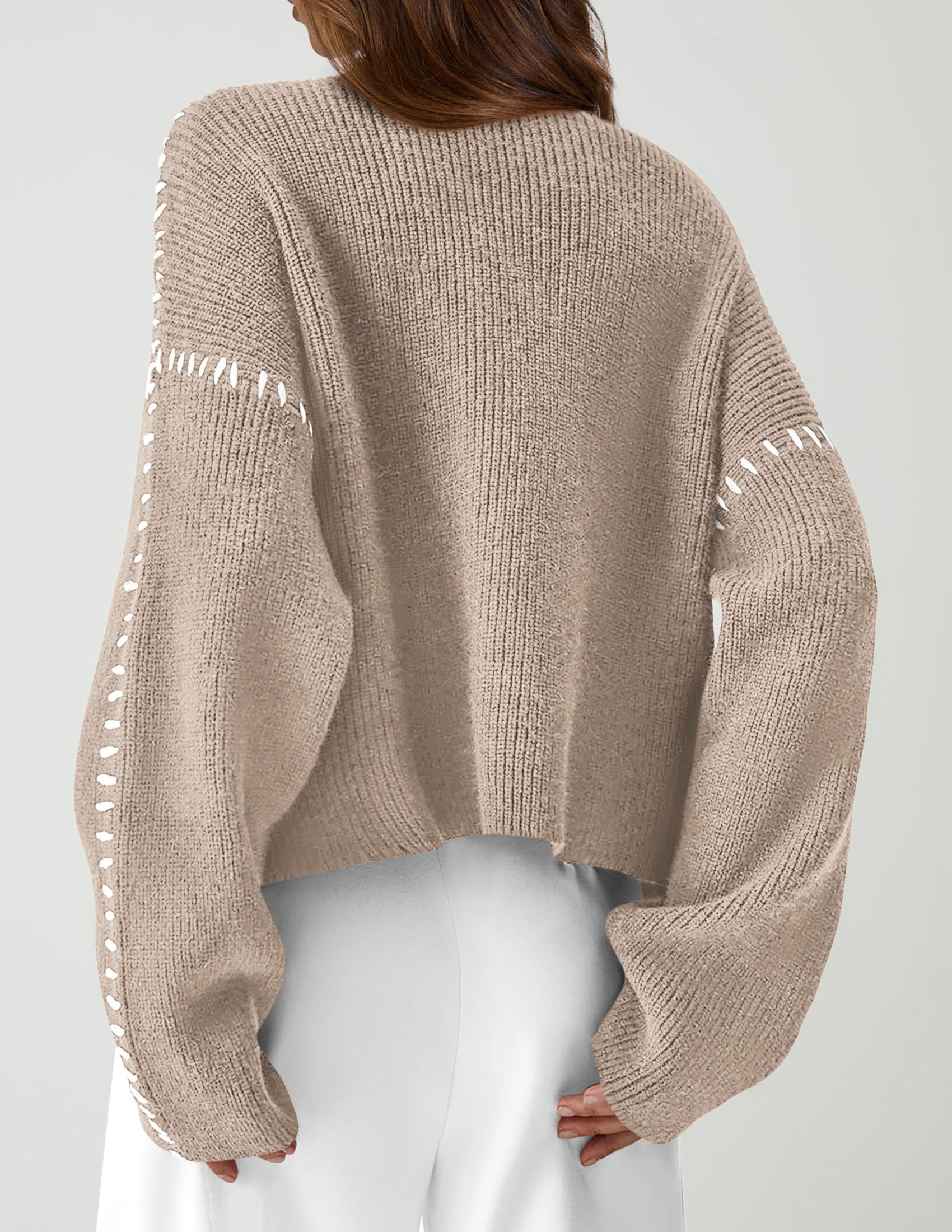 Womens Chunky Knit Oversized Pullover Sweaters,Camel,S