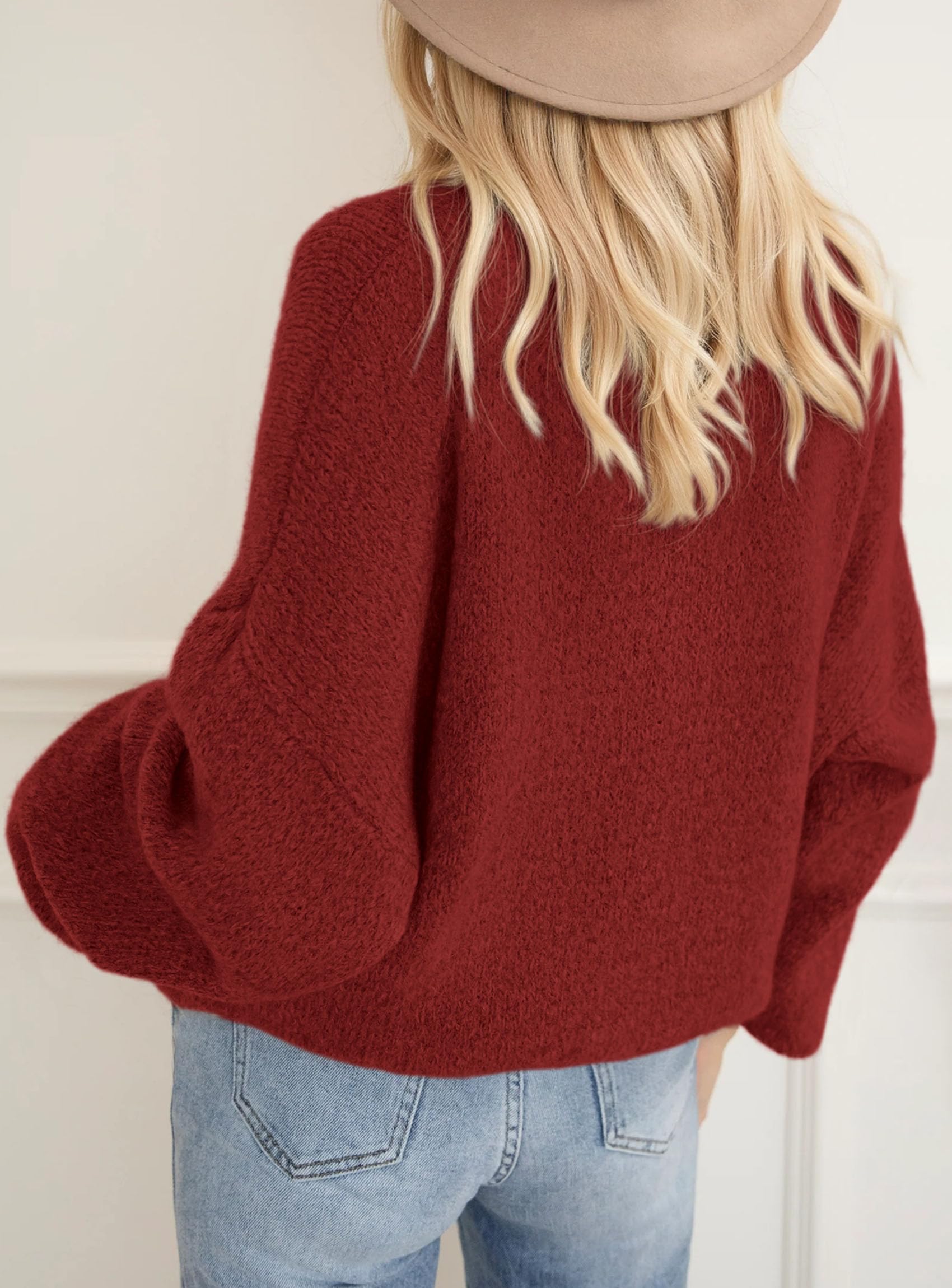 Women's Fall Oversized Holiday Sweaters (Red,S)