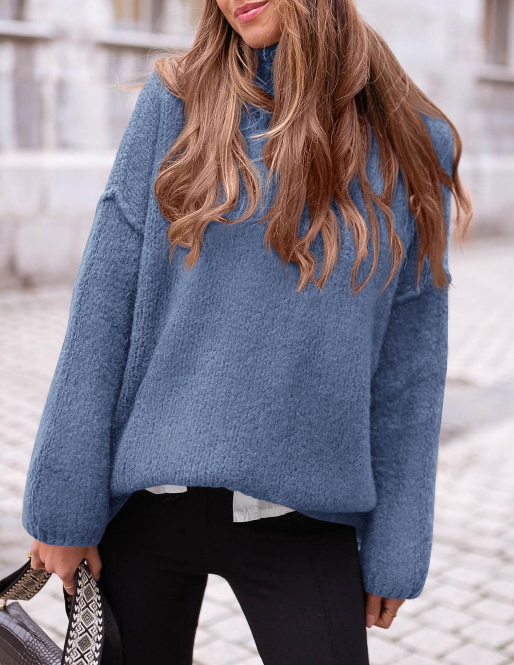 Women's Cozy Chunky Knit Oversized Fall Turtleneck Sweaters