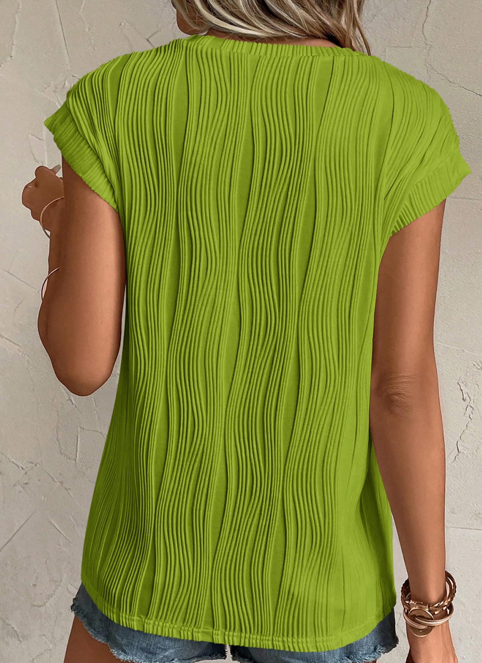 Blouses for Women Dressy Casual Summer Tops, Grass Green,S