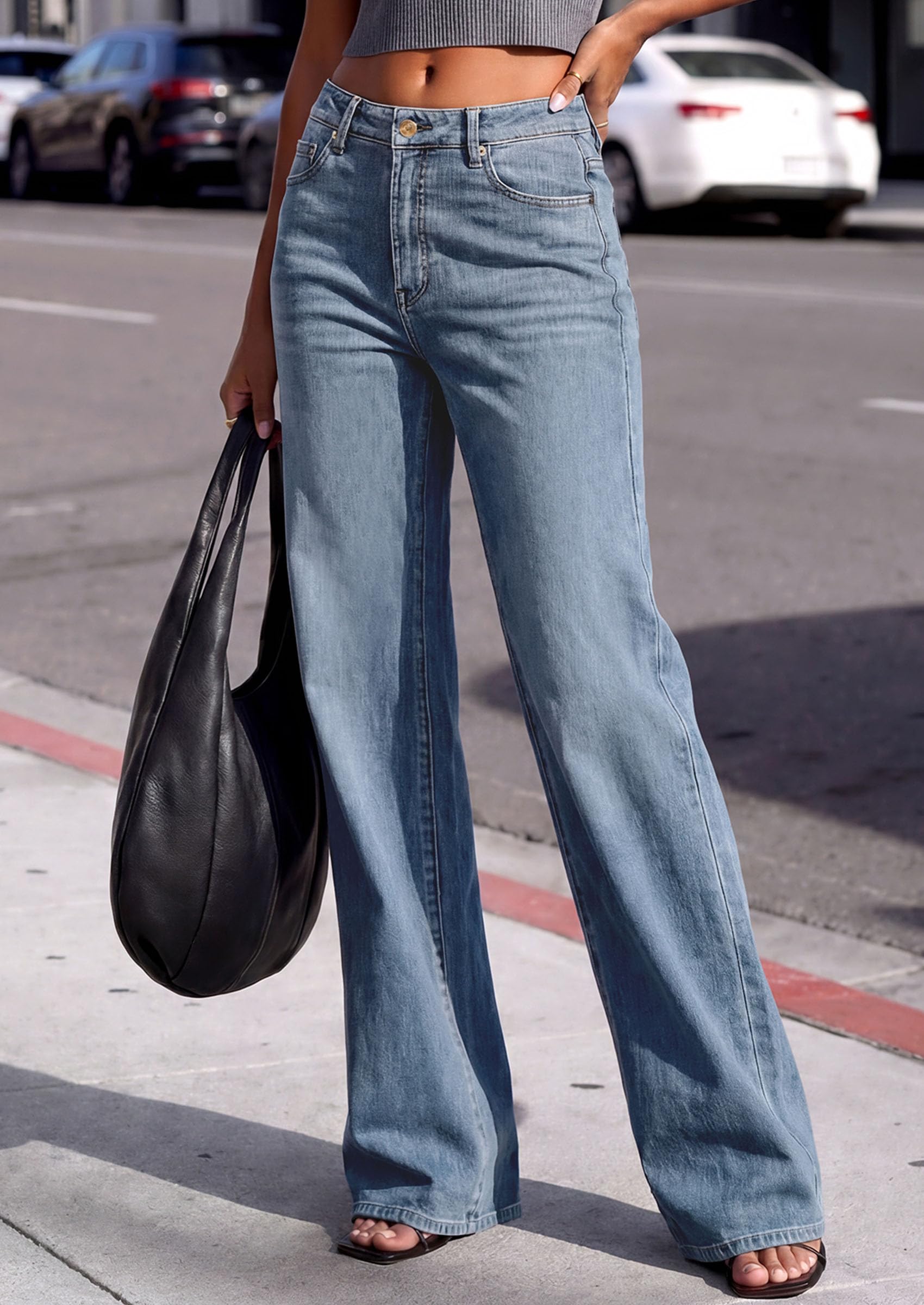 Women's Jeans Stretchy High Waisted Denim Pants,Ice Blue,4