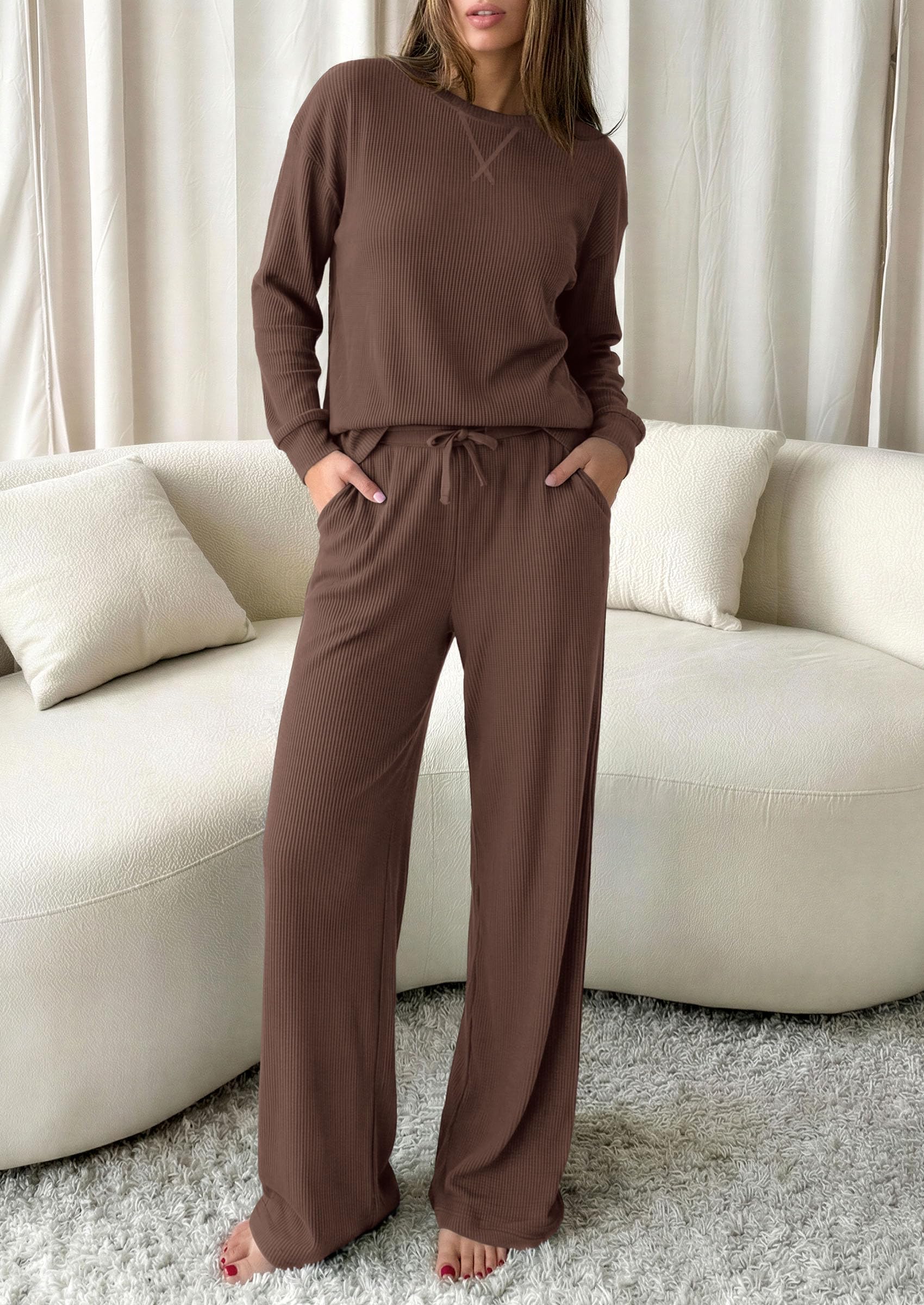 Women Matching Lounge Sets Fall 2 Piece Airport Travel Outfit