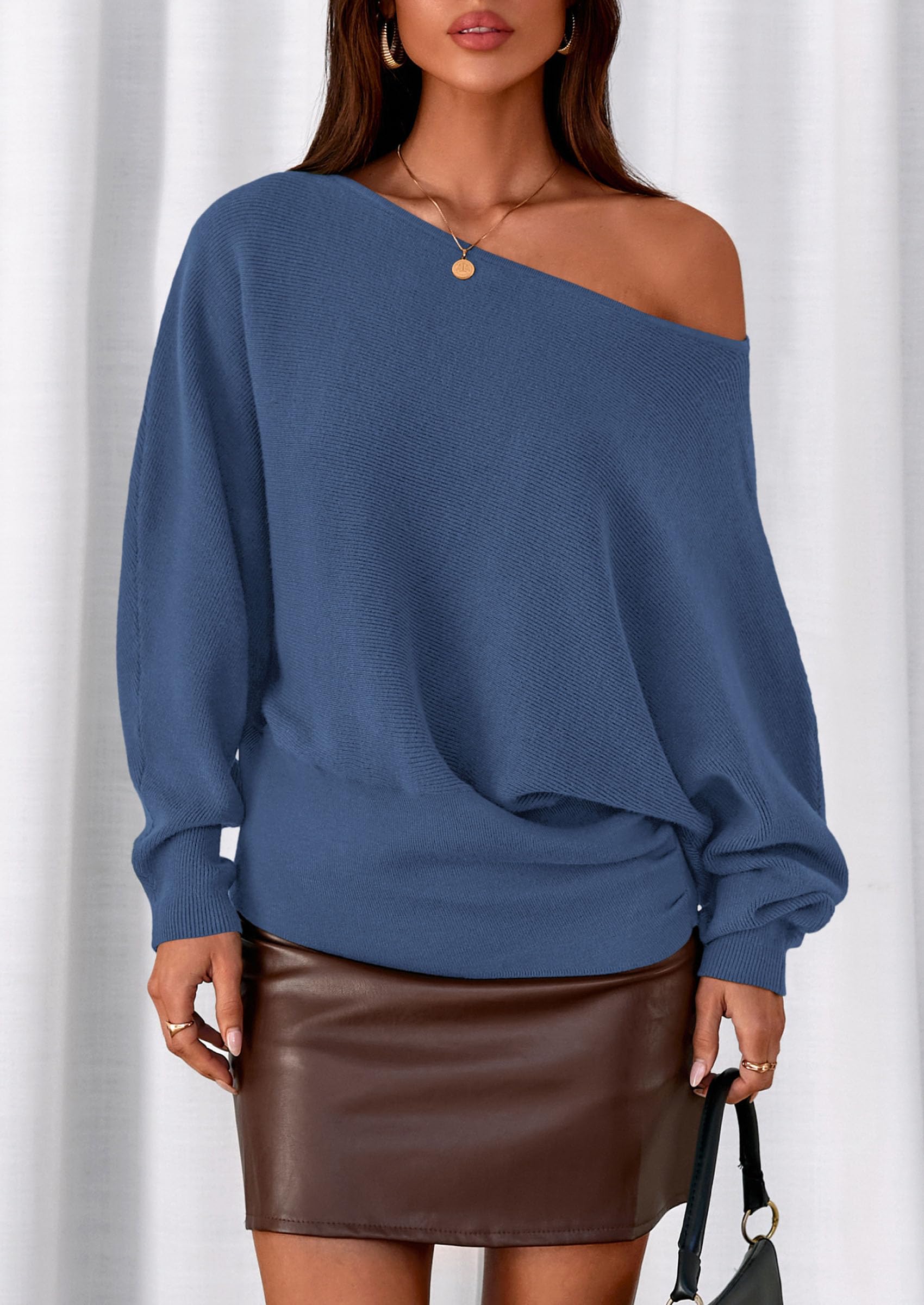 Women's Off the Shoulder Sweater Trendy Fall Going Out Tops