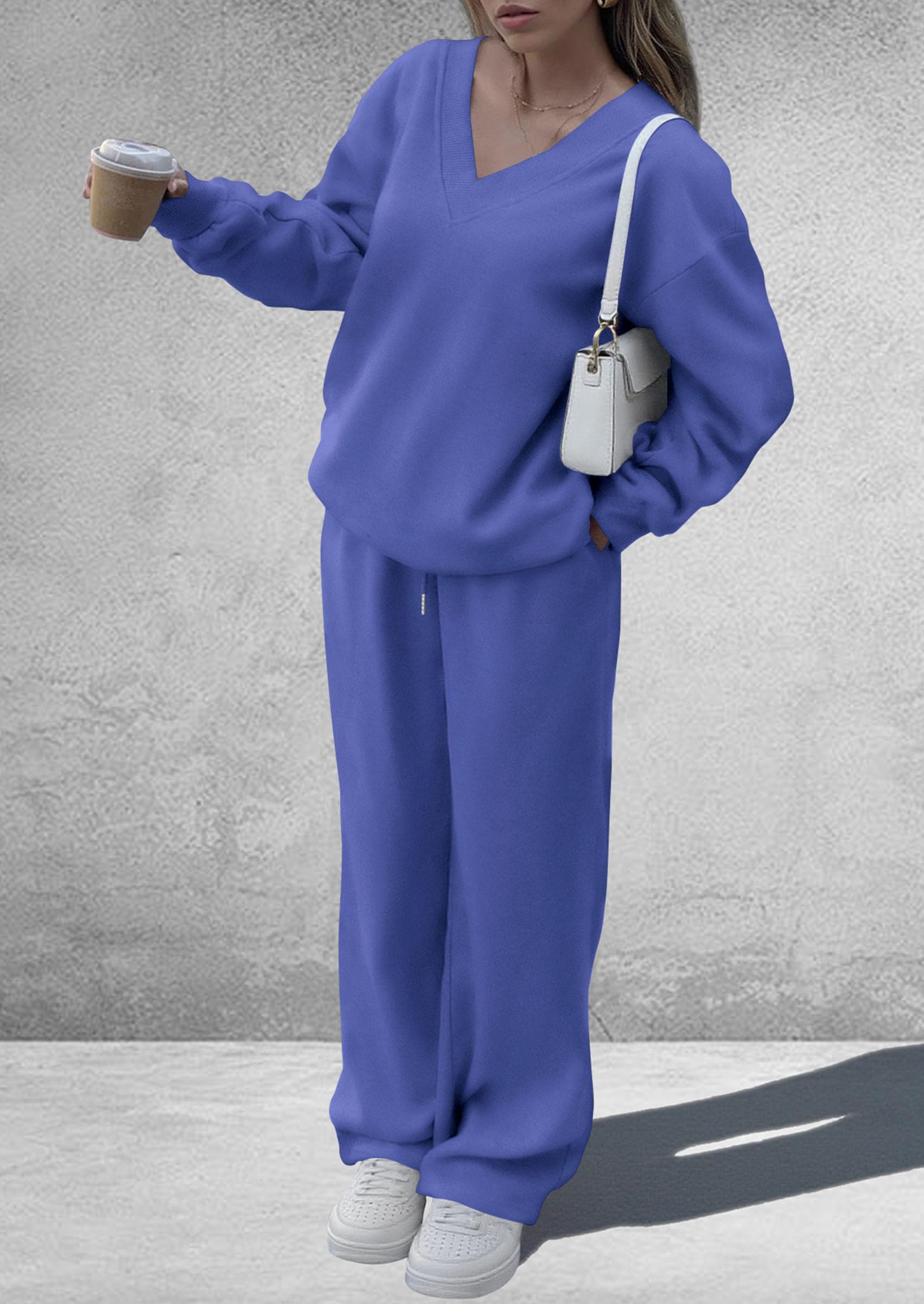 Womens 2 Piece Outfits Fall Sweatsuits,Blue,S