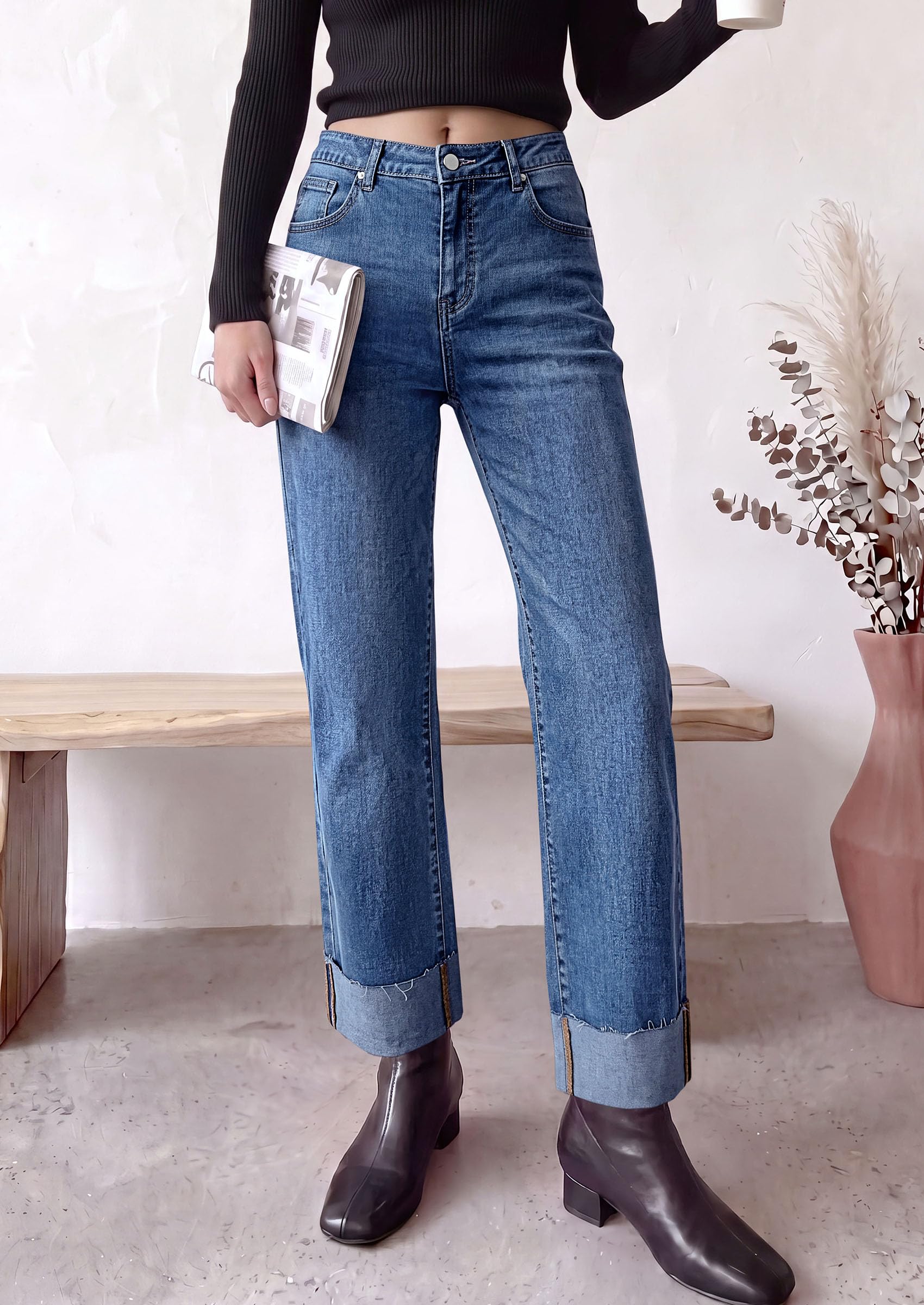 Women's Baggy Denim Jeans Wide Leg Pants Ashleigh Blue 4