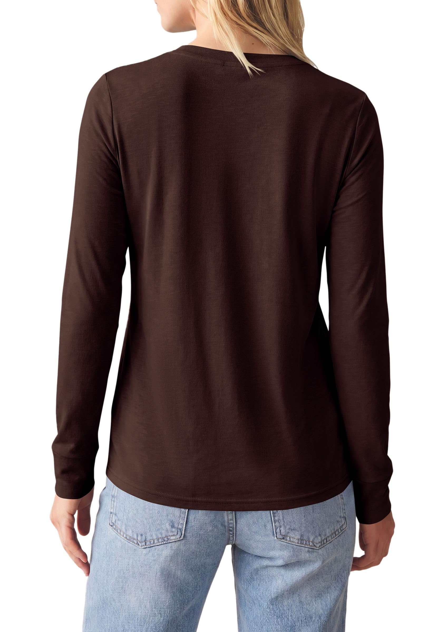 Long Sleeve Tshirts Shirts for Women Basic Casual Fall Tops